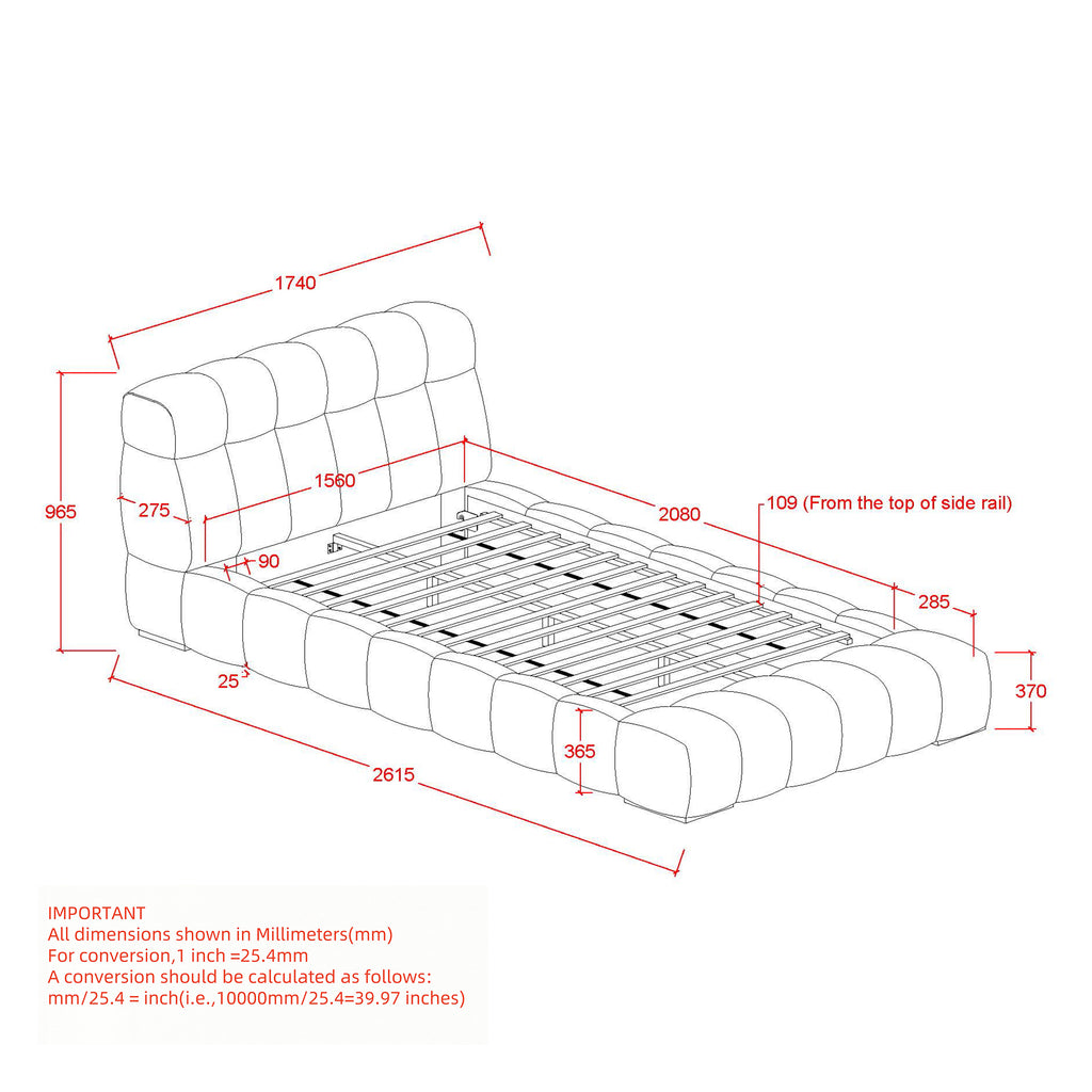 Pasha 60" Queen Platform Bed