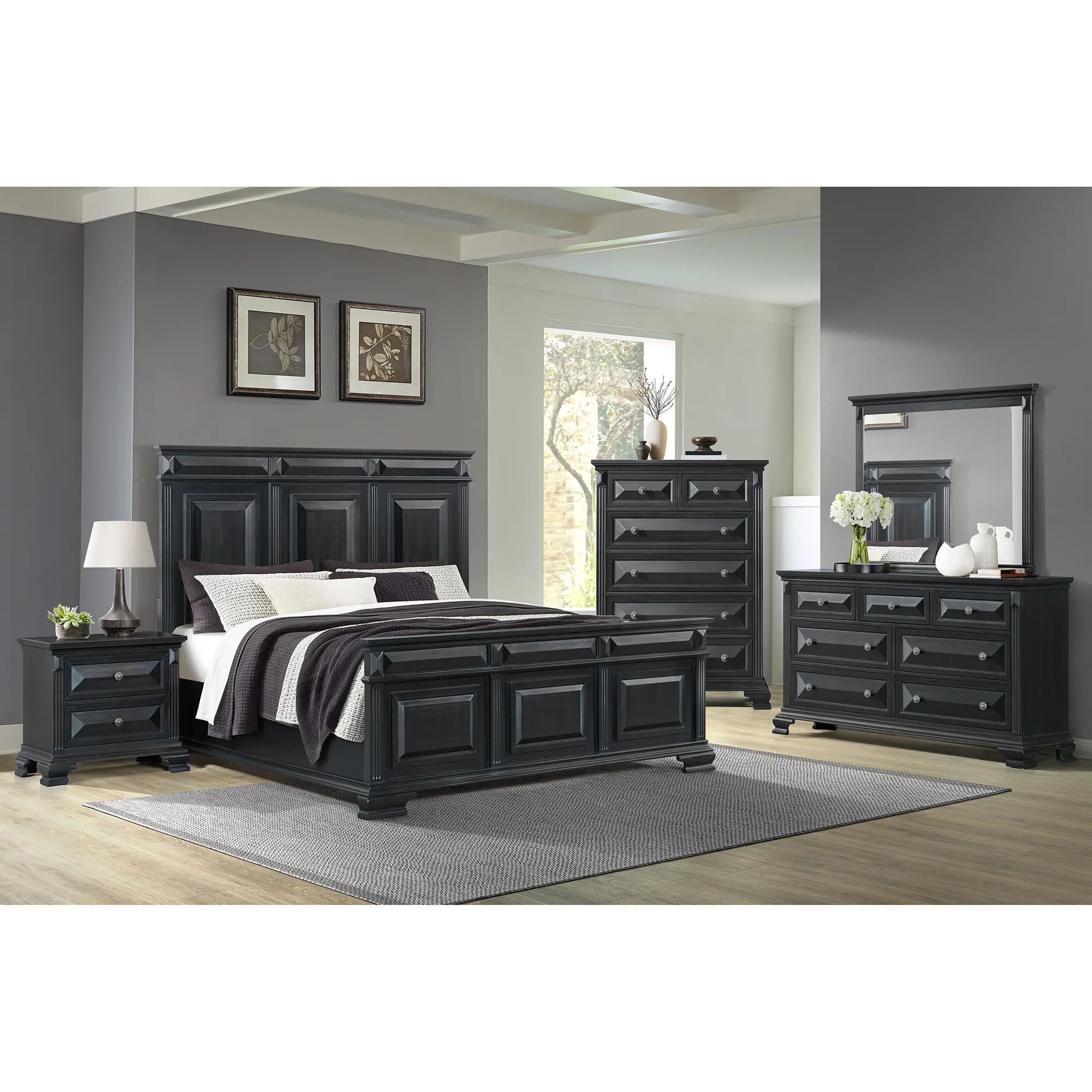 Bridgestone 5-Piece Bedroom Set – Black
