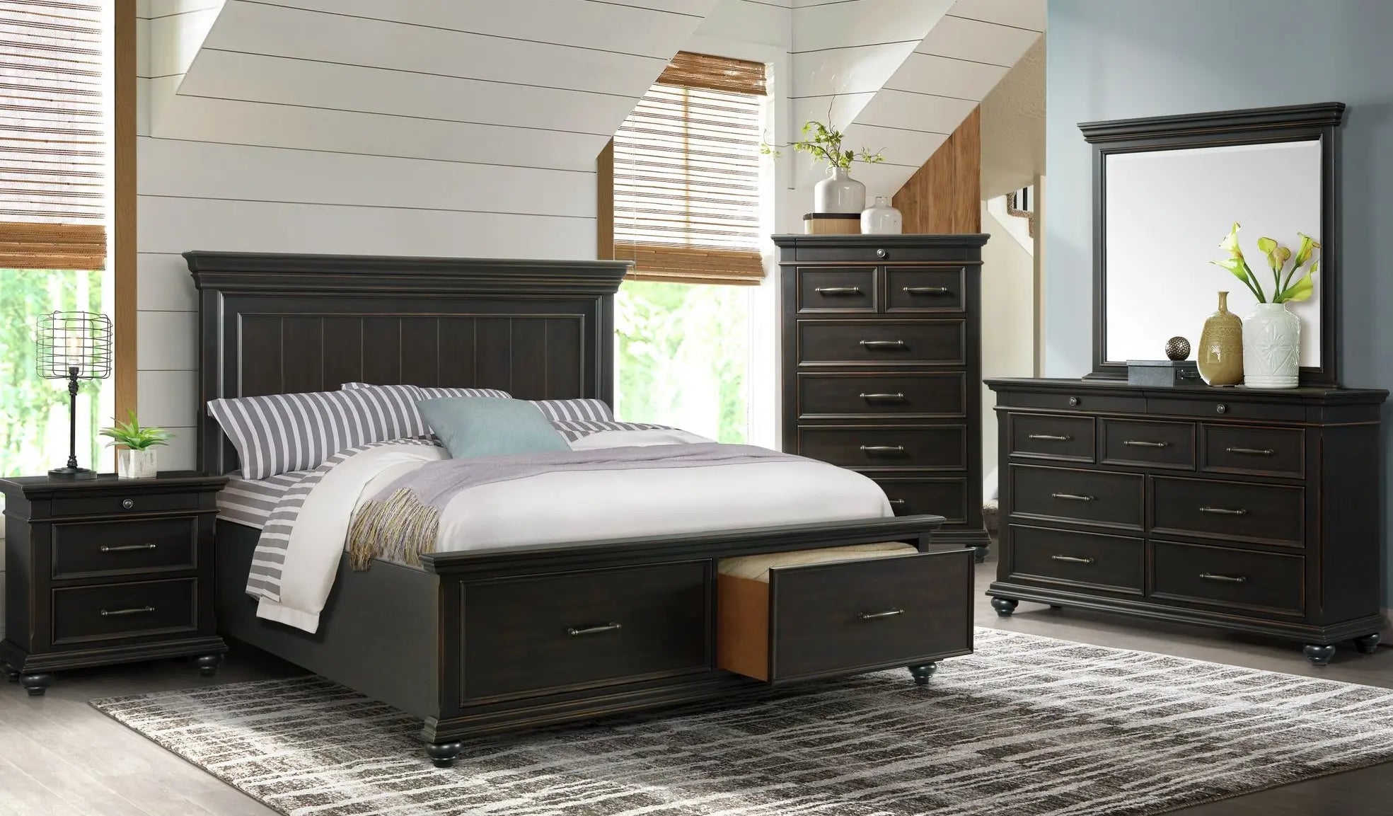 Slater SR800 Bedroom Set – Black