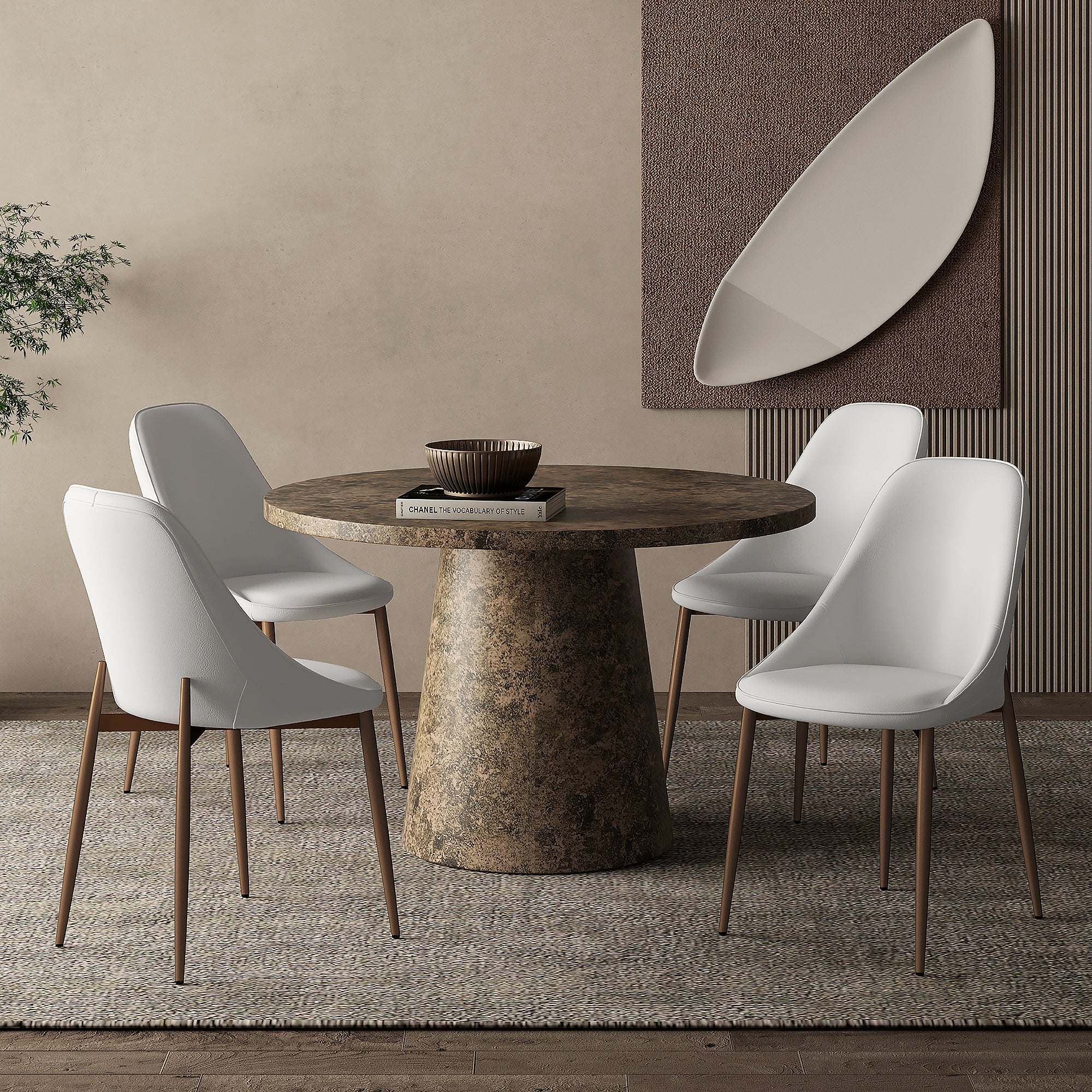 Godiva Round Pedestal Dining Table, 48"