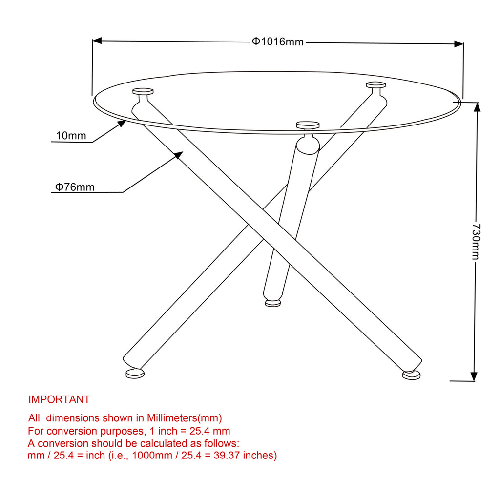Carmilla Round Dining Table, 40"