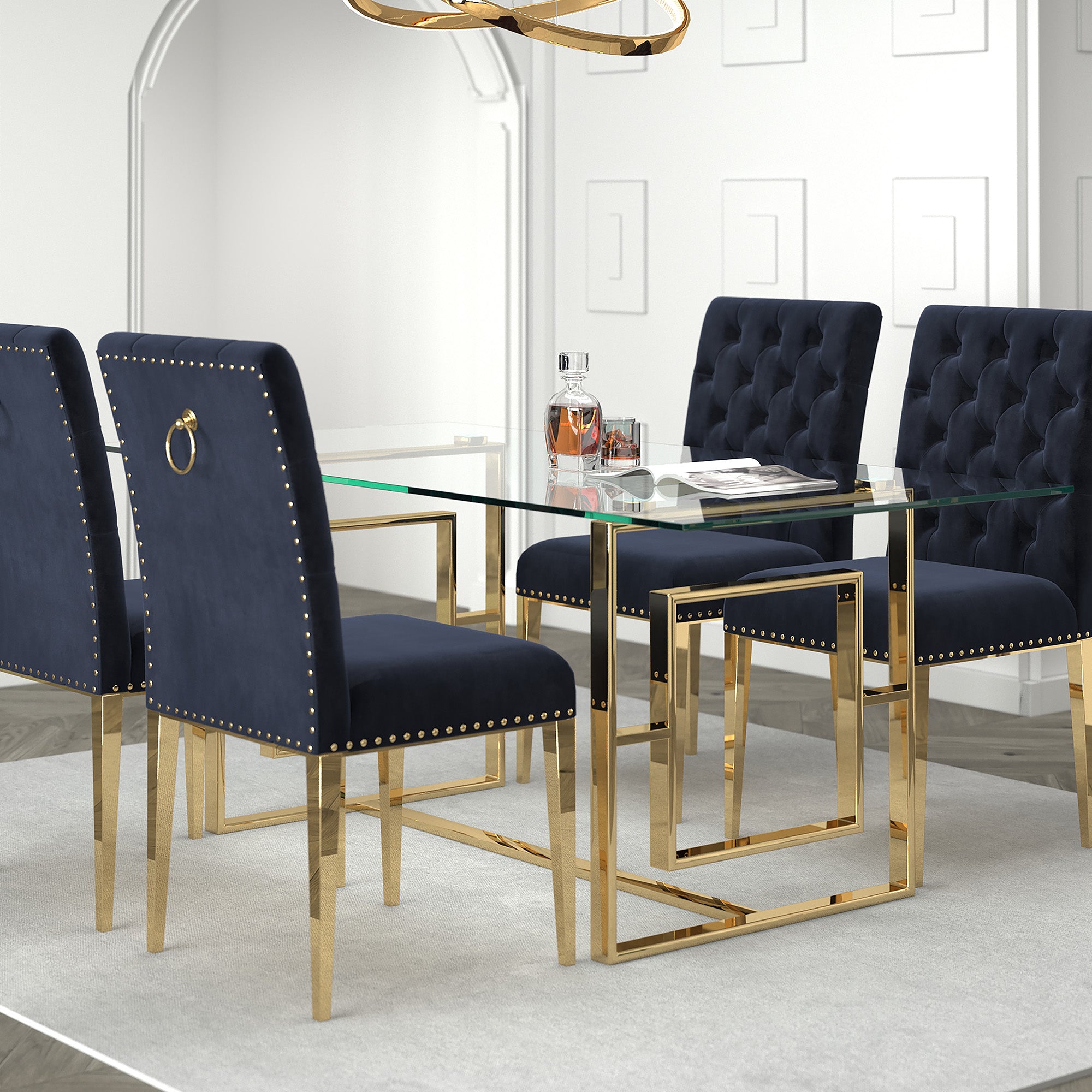 Eros Rectangular Dining Table, 71&Quot;