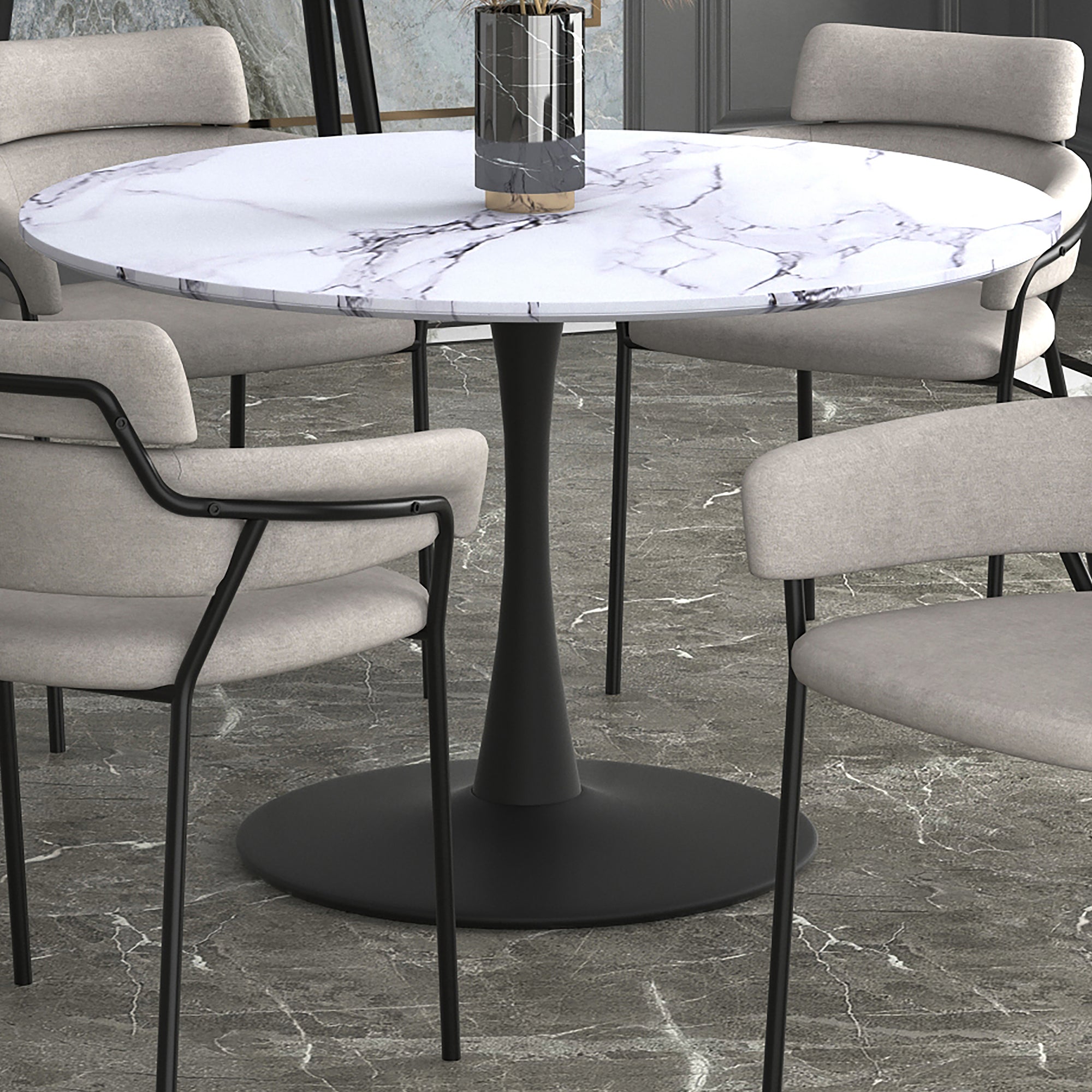 Zilo Round Pedestal Dining Table, 48"