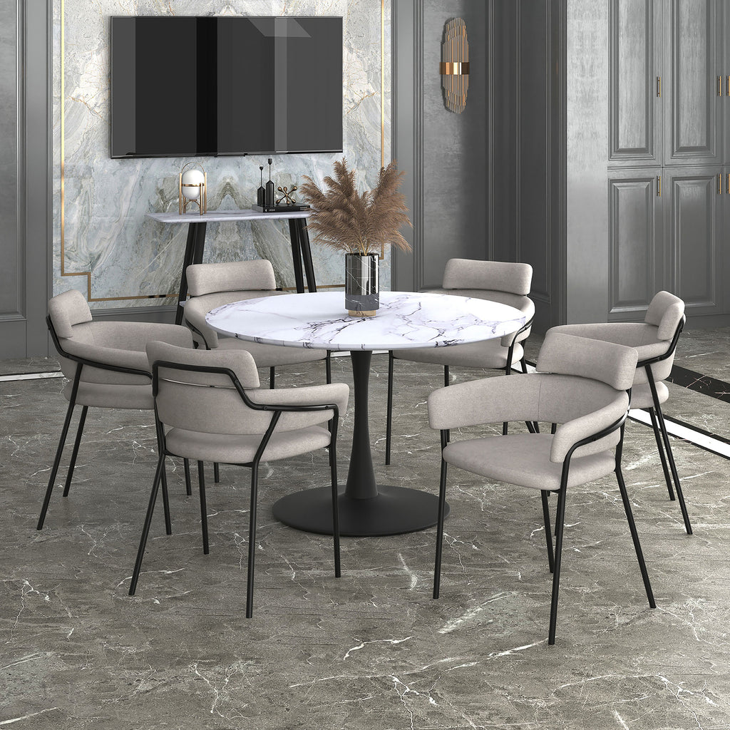 Zilo Round Pedestal Dining Table, 48"