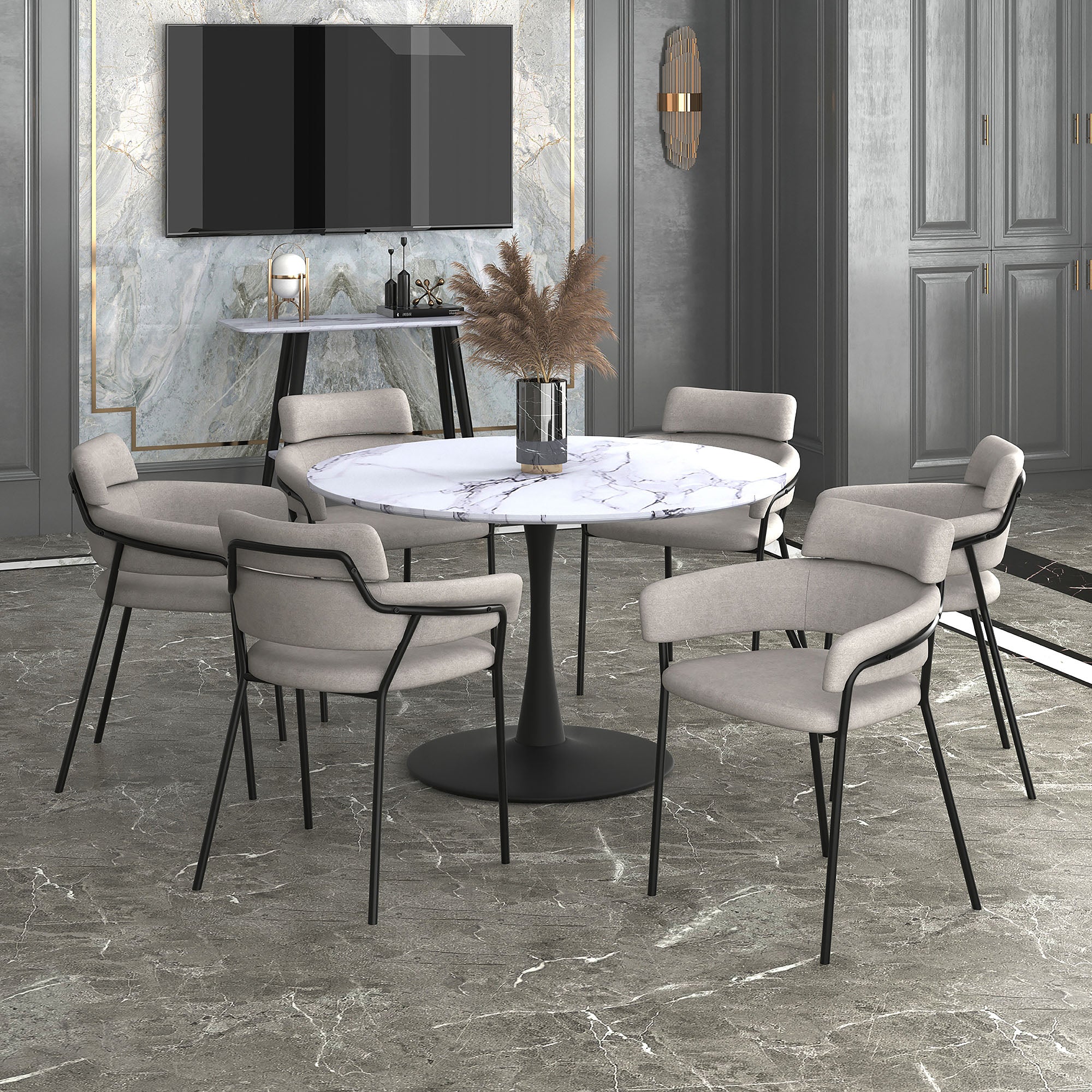Zilo Round Pedestal Dining Table, 48"
