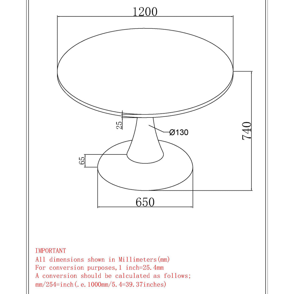 Zilo Round Pedestal Dining Table, 48"
