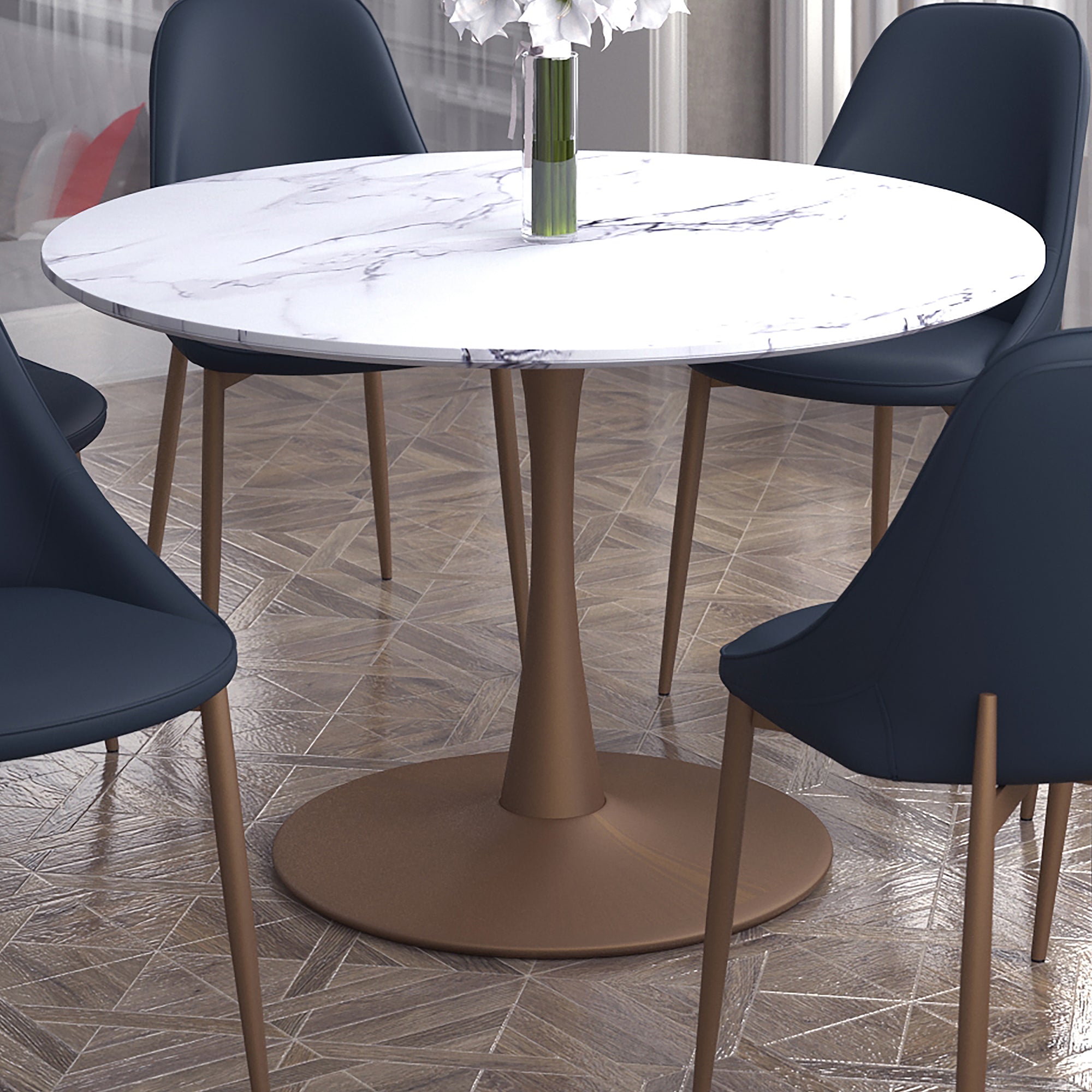 Zilo Round Pedestal Dining Table, 48"