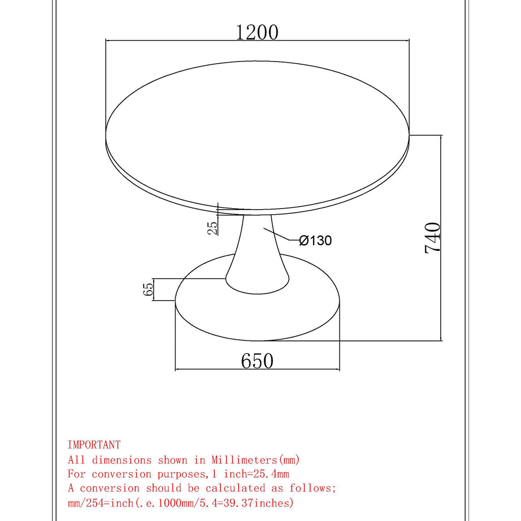 Zilo Round Pedestal Dining Table, 48"