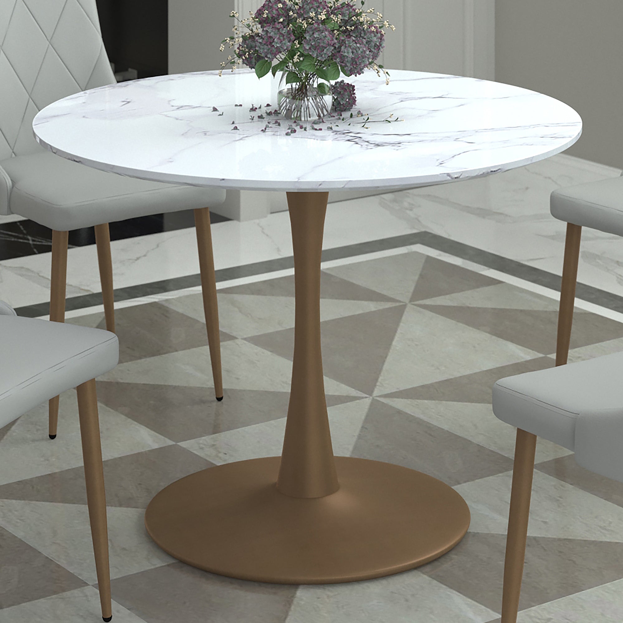 Zilo Round Pedestal Dining Table, 40"