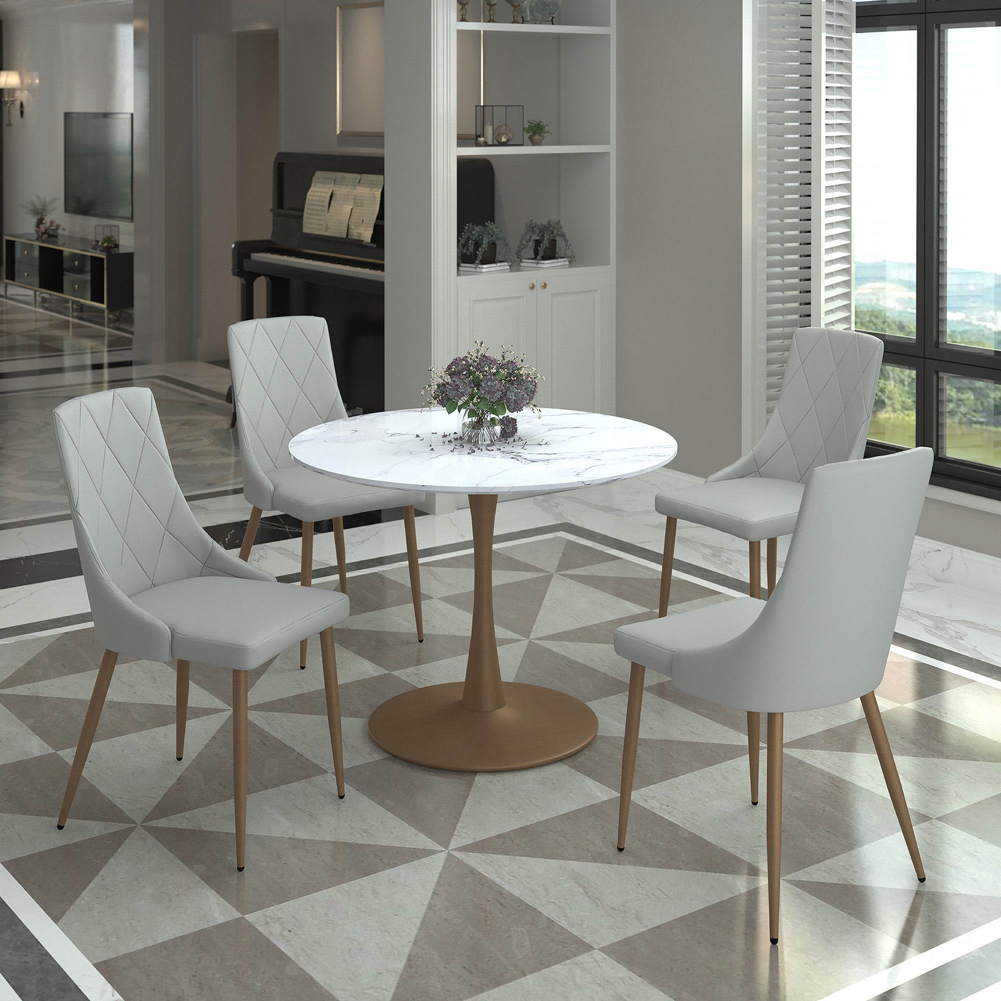 Zilo Round Pedestal Dining Table, 40"