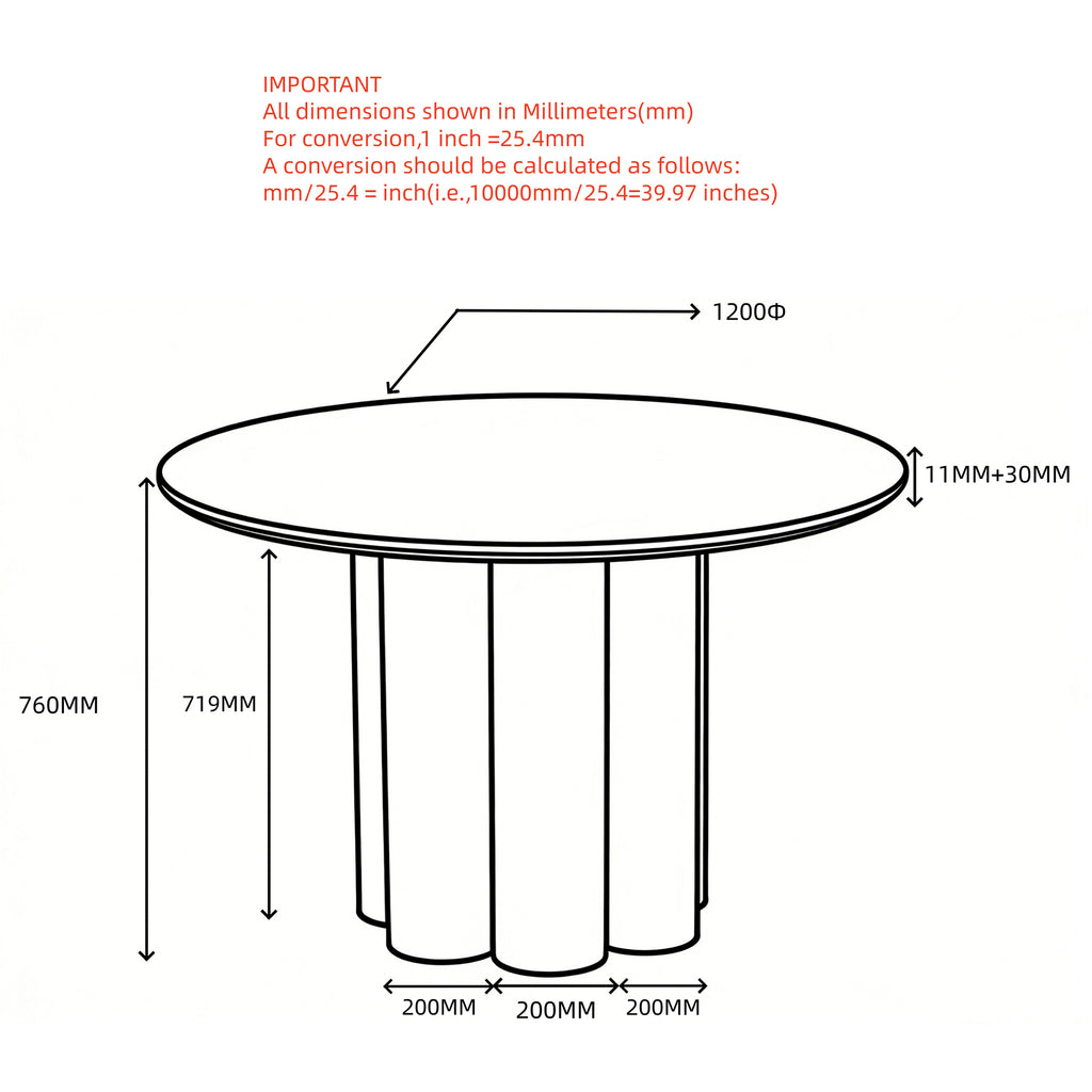 Seaton Round Dining Table, 47"