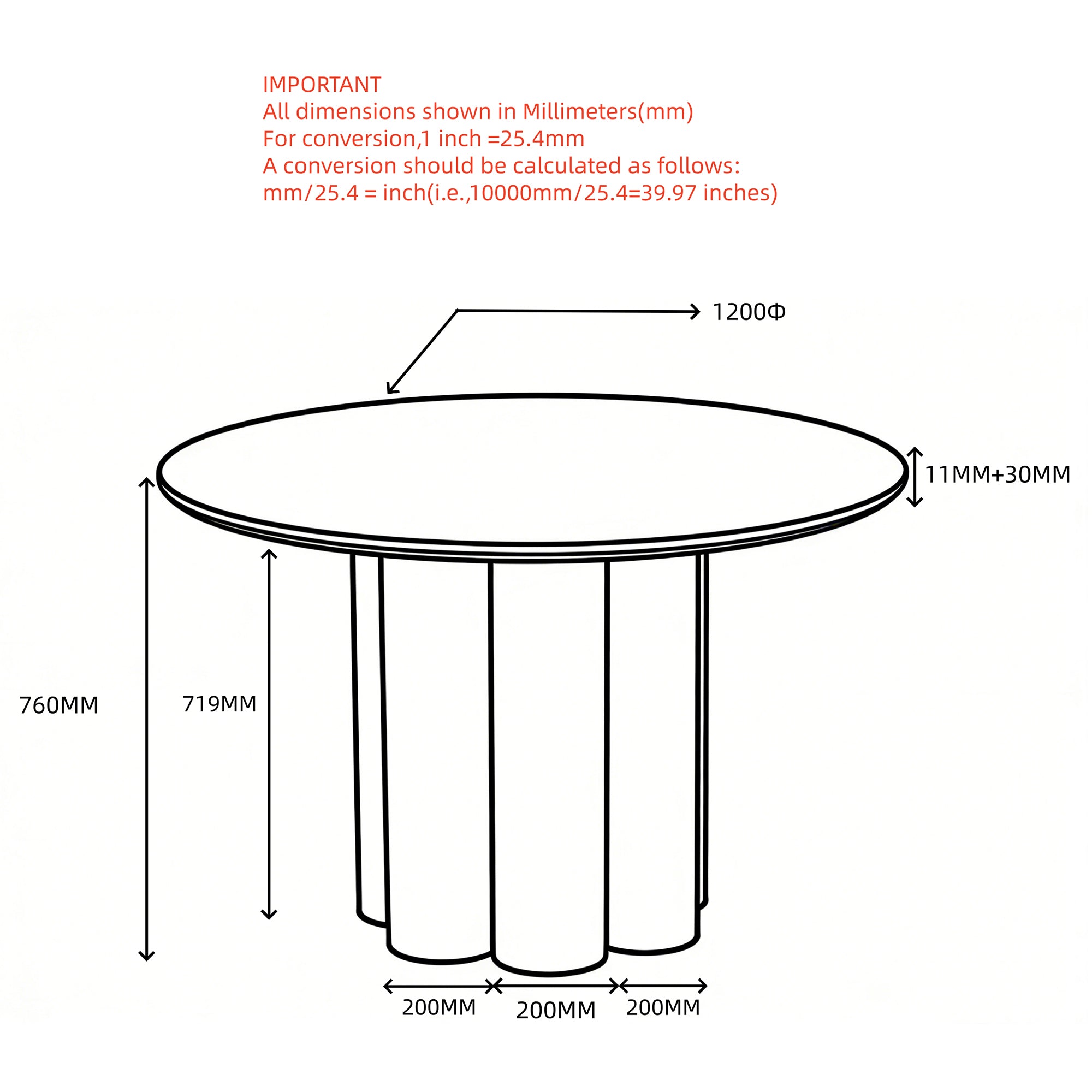 Seaton Round Dining Table, 47"