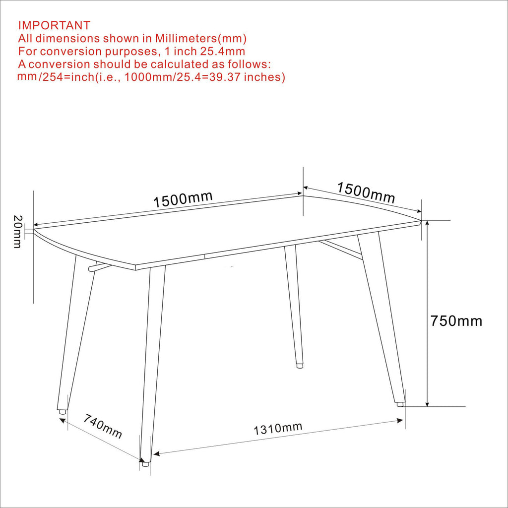 Leon Rectangular Dining Table, 59"