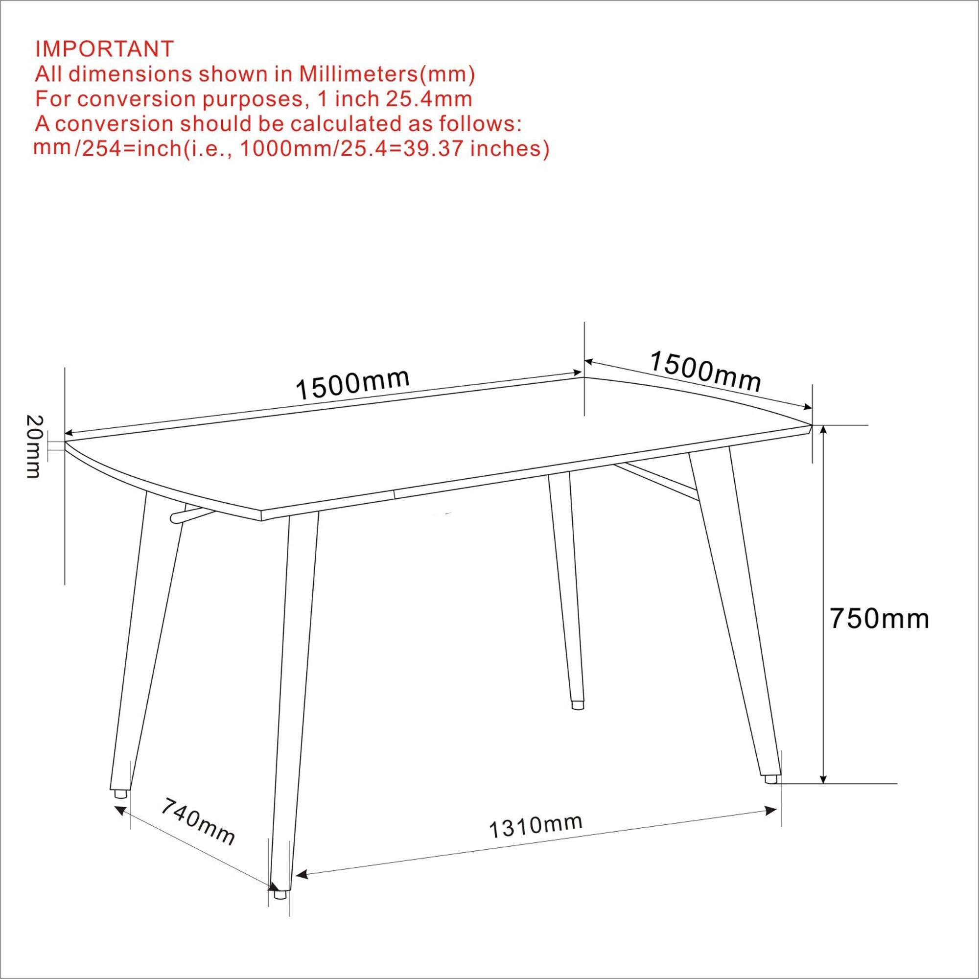 Leon Rectangular Dining Table, 59"