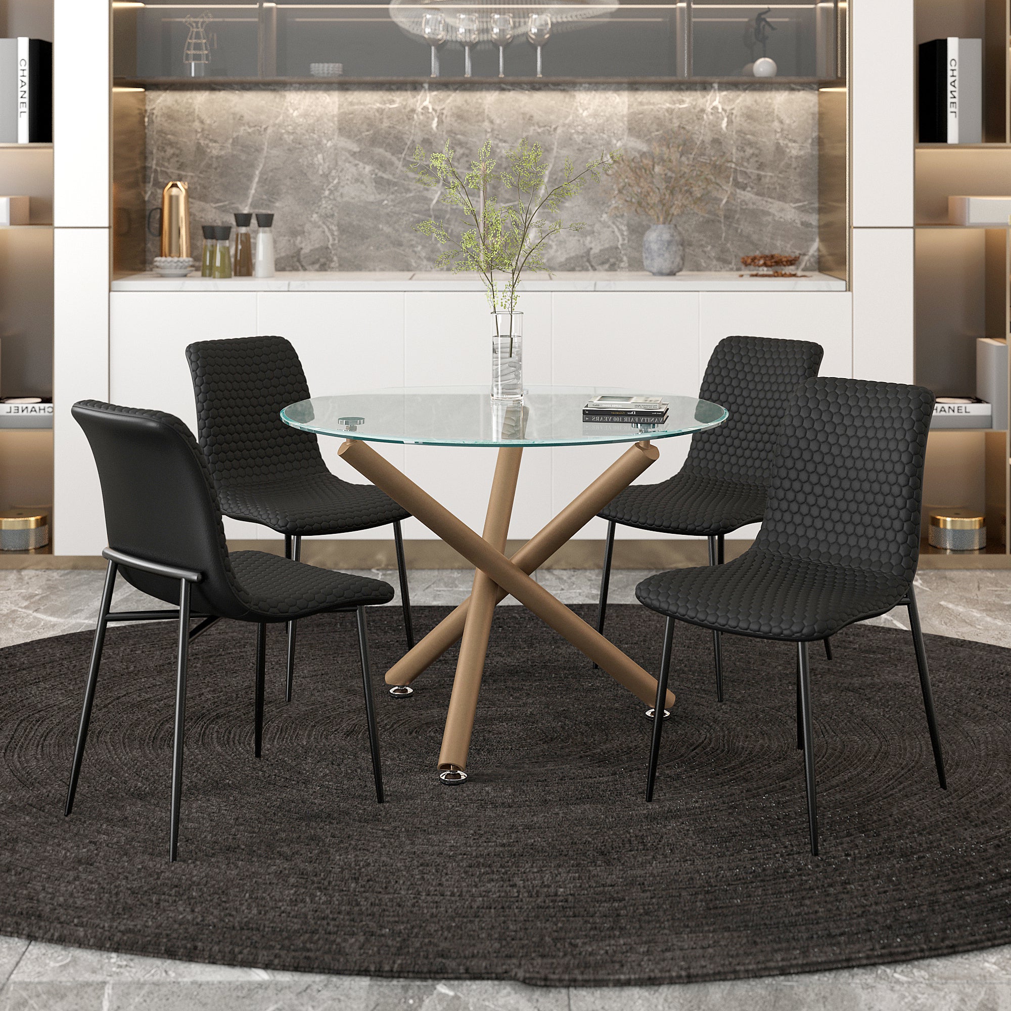 Brixx Dining Chair, Faux Leather, Set Of 2