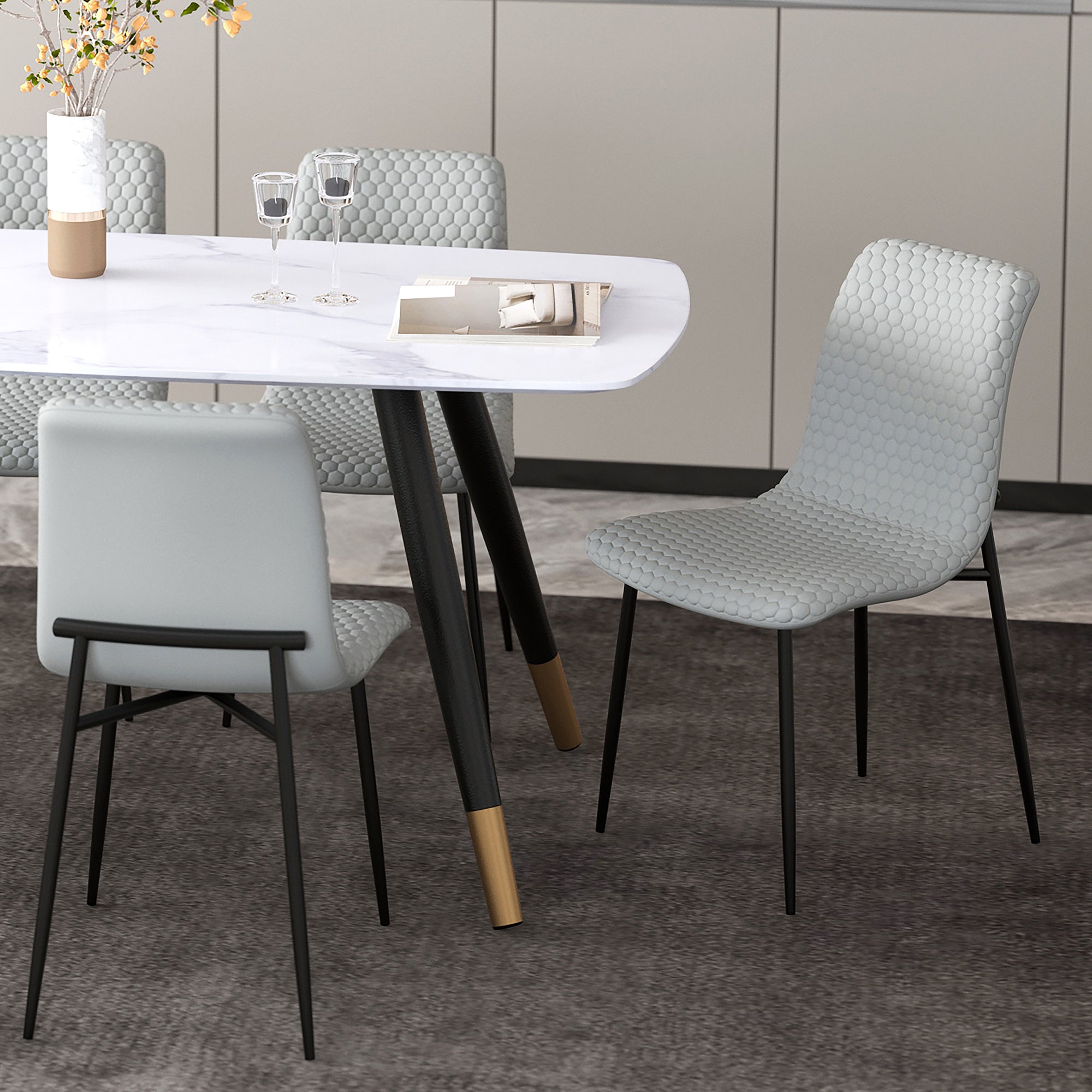 Brixx Dining Chair, Faux Leather, Set Of 2