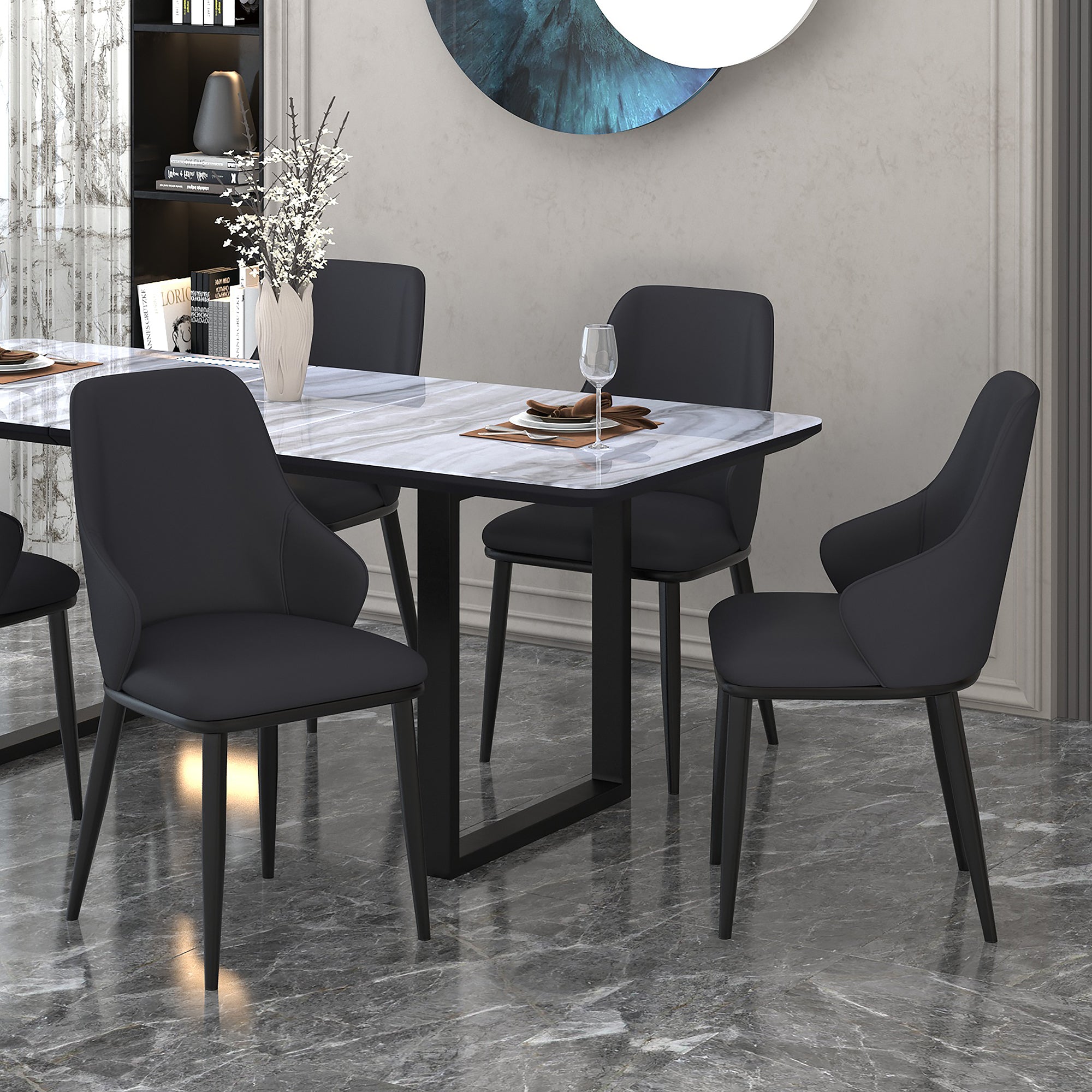 Kash Dining Chair, Faux Leather, Set Of 2