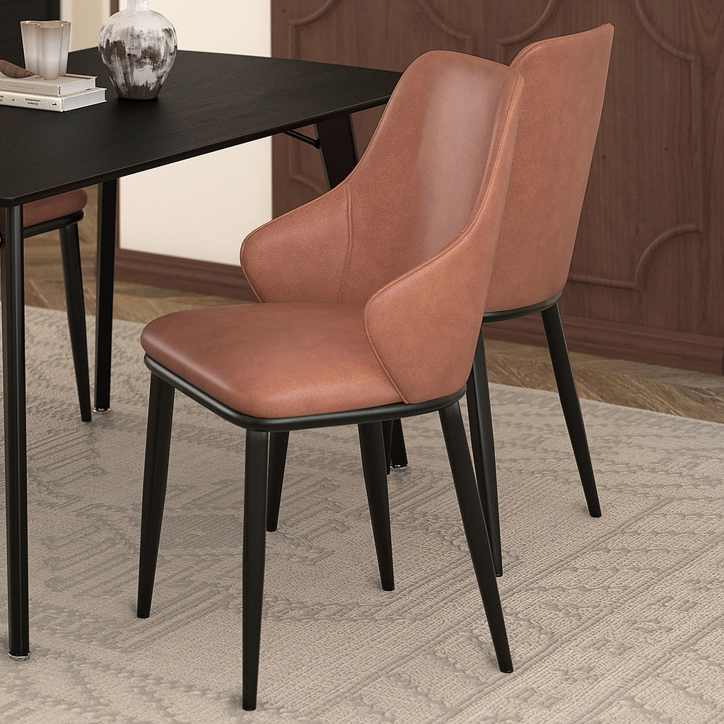 Kash Dining Chair, Faux Leather, Set Of 2