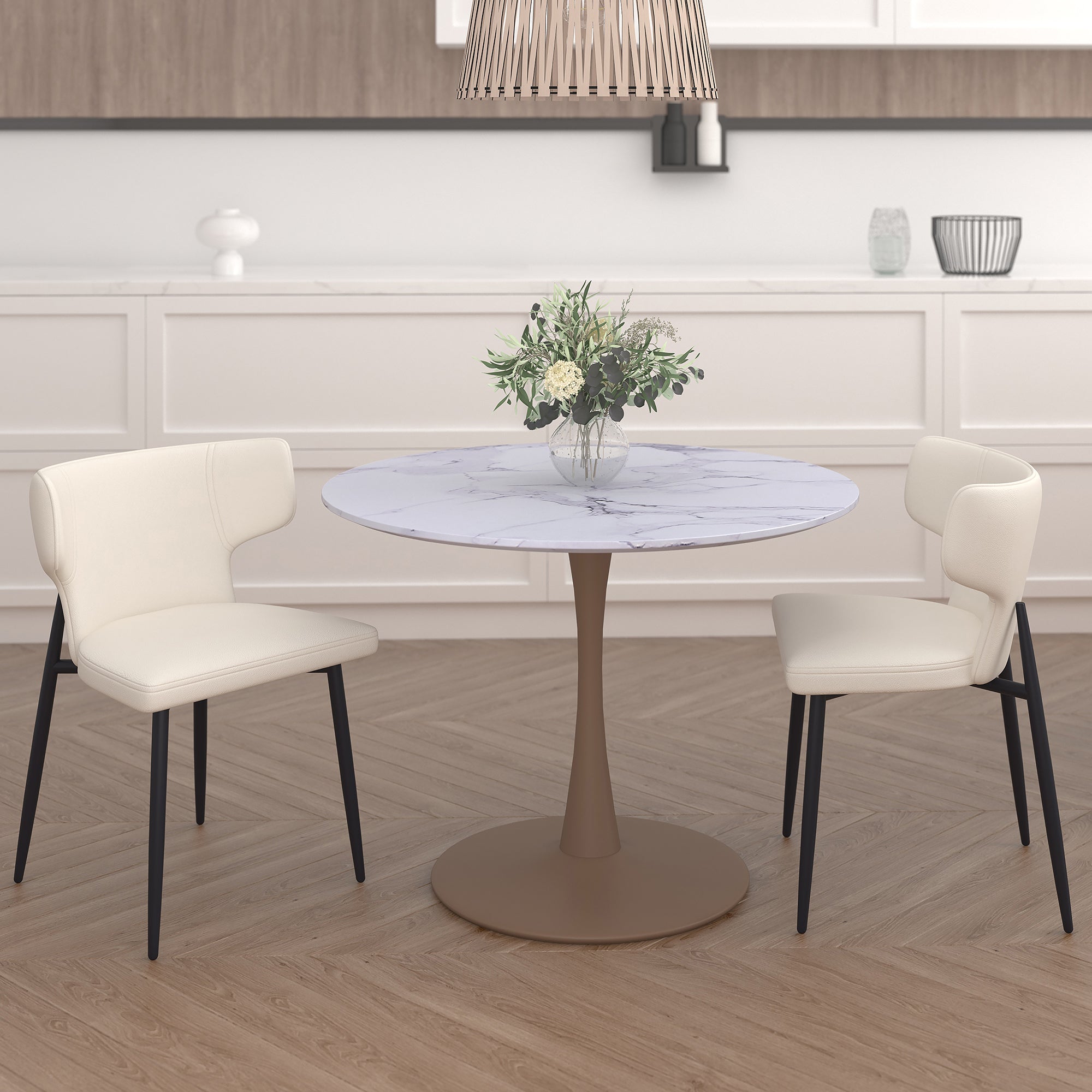 Olis Dining Chair, Faux Leather, Set Of 2