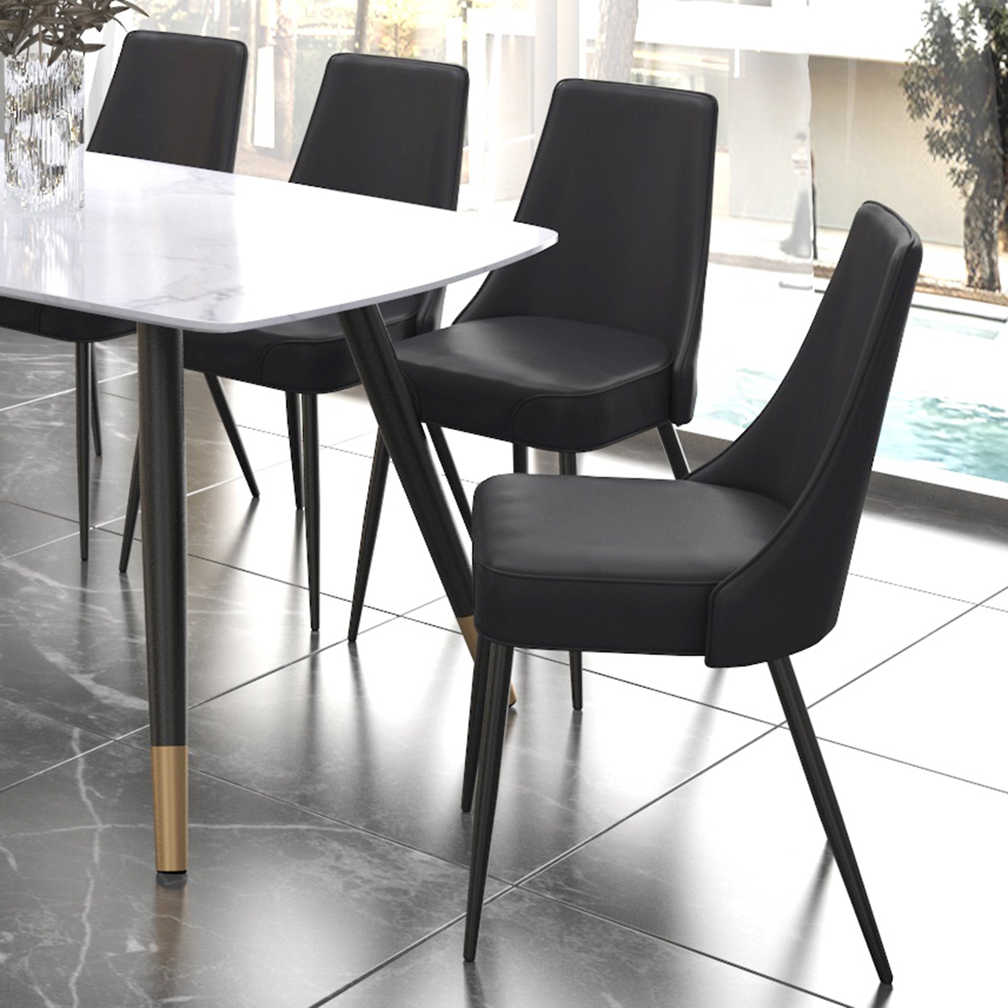 Koda Dining Chair, Faux Leather, Set Of 2