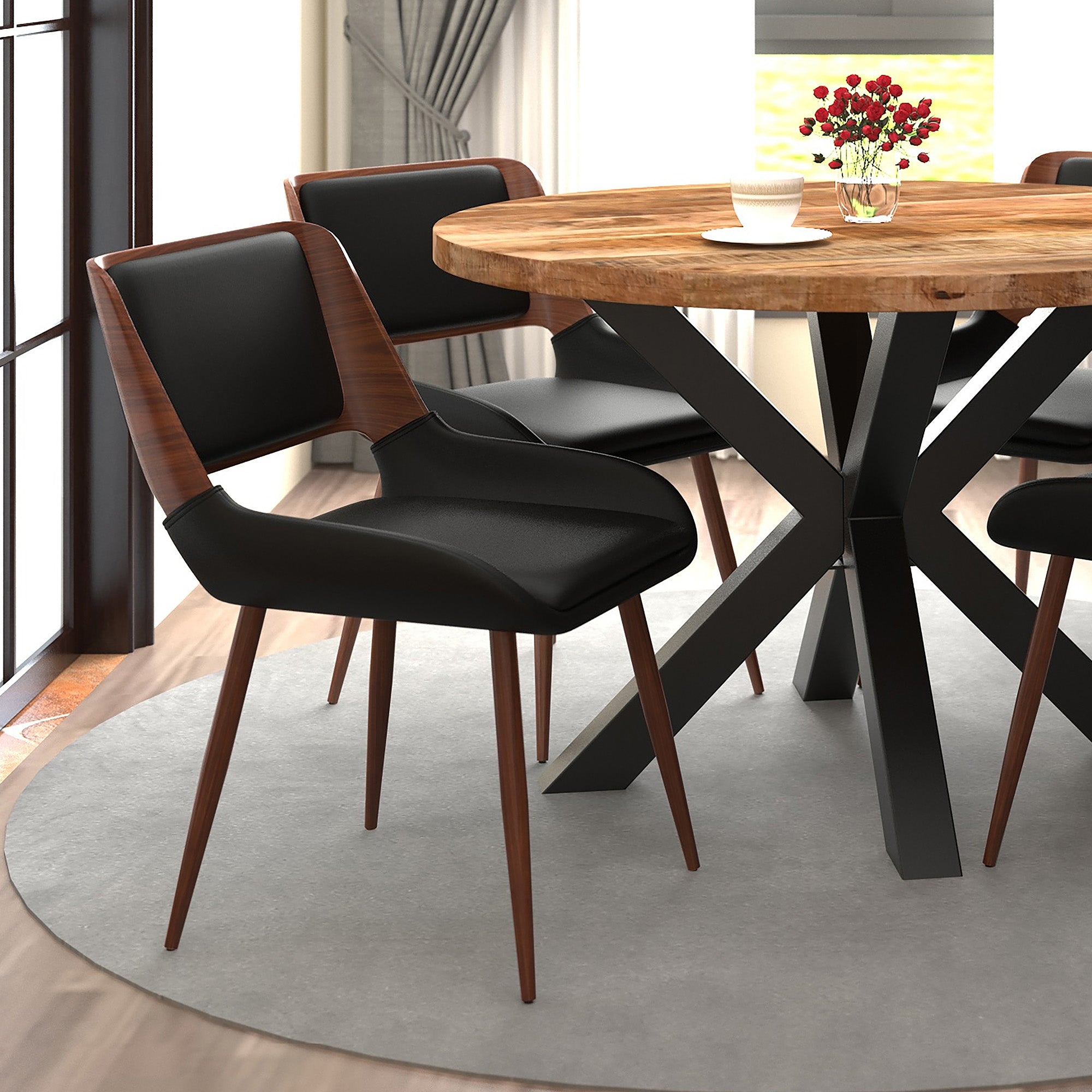 Hudson Dining Chair, Faux Leather