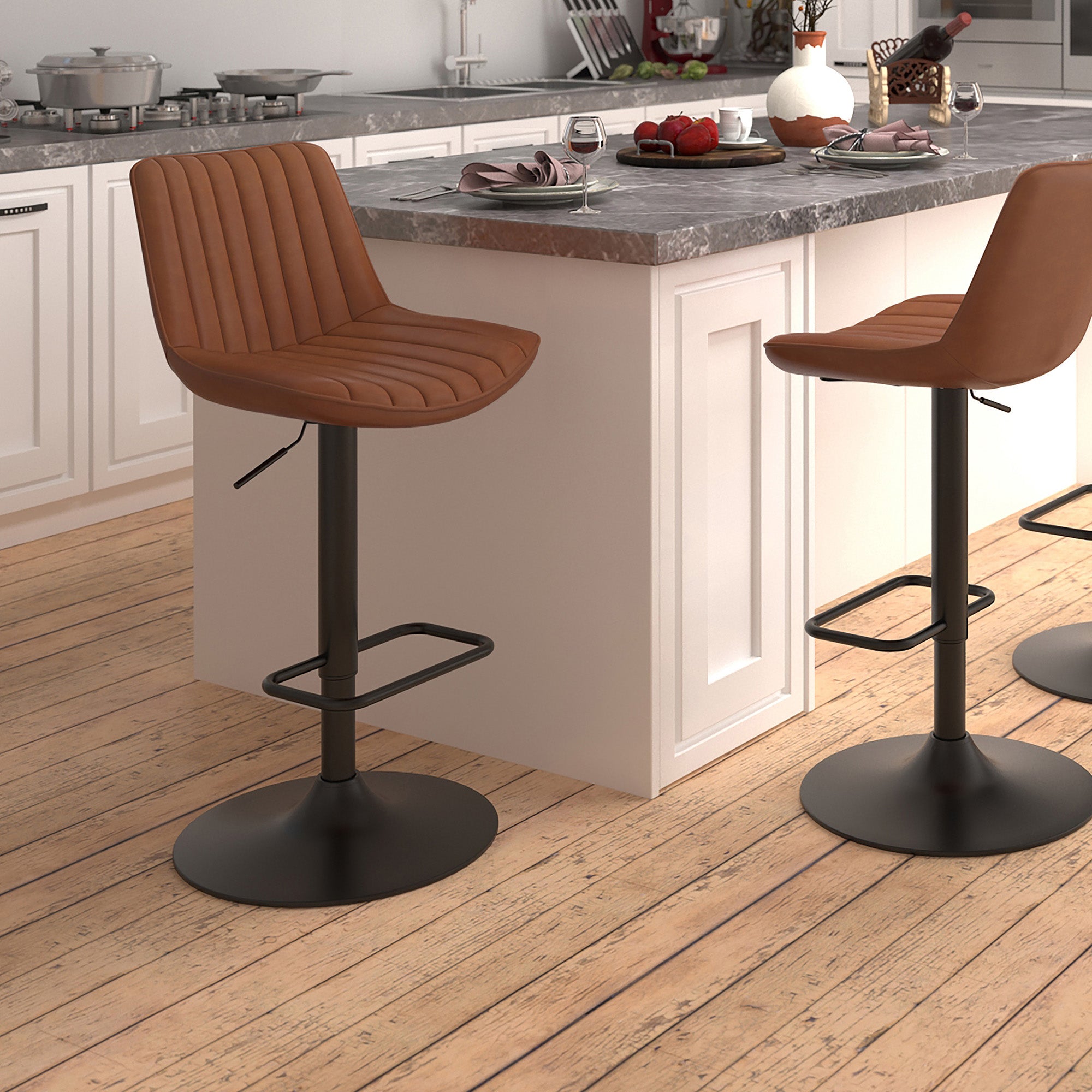 Kosi Adjustable Air-Lift Stool, Set Of 2