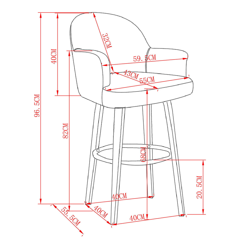 Torra 26" Counter Stool W/Swivel, Set Of 2