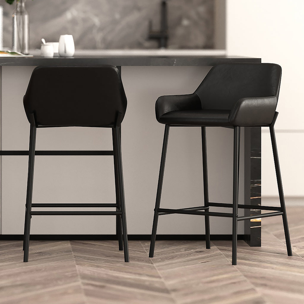Baily 26" Counter Stool, Pu, Set Of 2