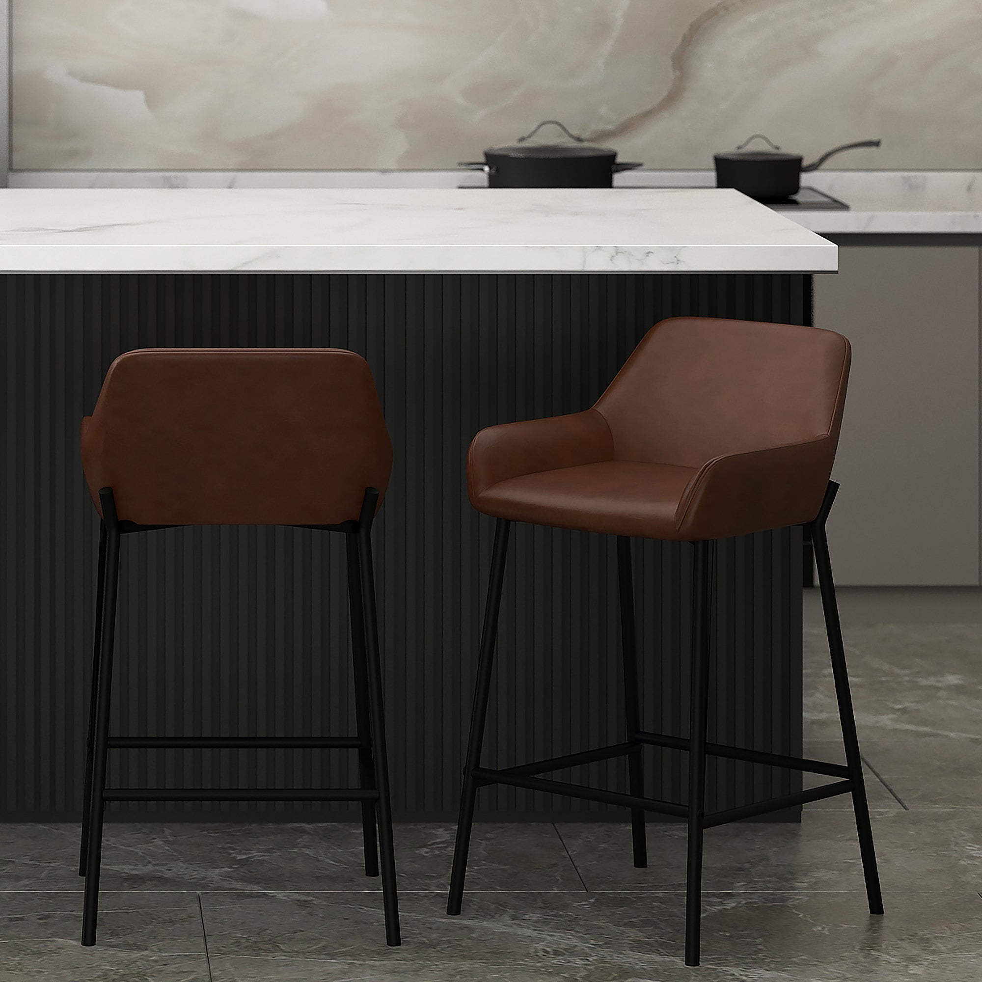 Baily 26" Counter Stool, Pu, Set Of 2