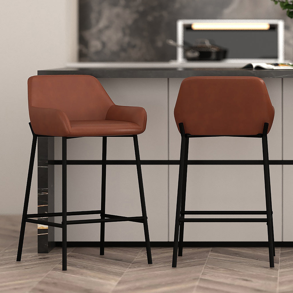 Baily 26" Counter Stool, Pu, Set Of 2