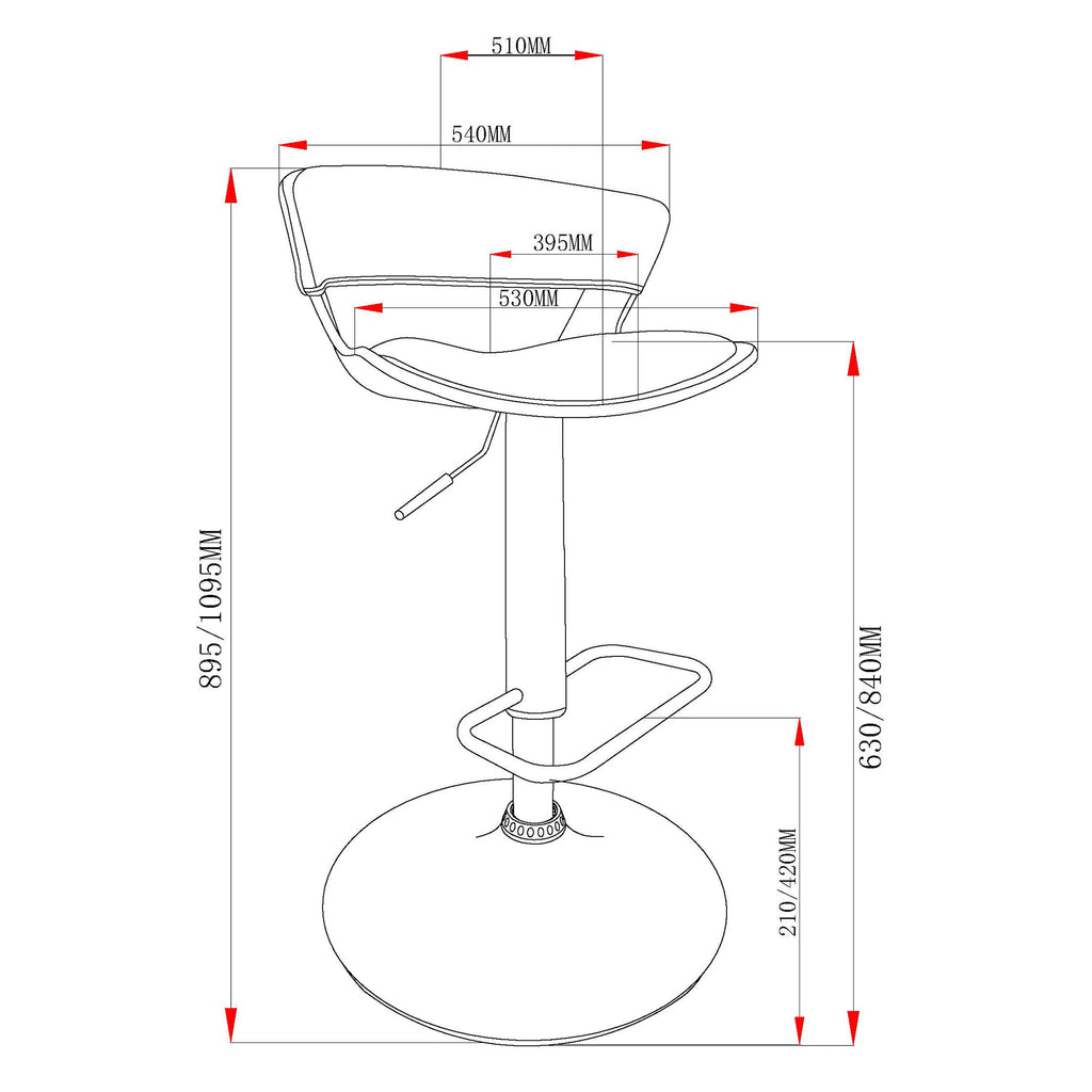 Rover Adjustable Air-Lift Stool