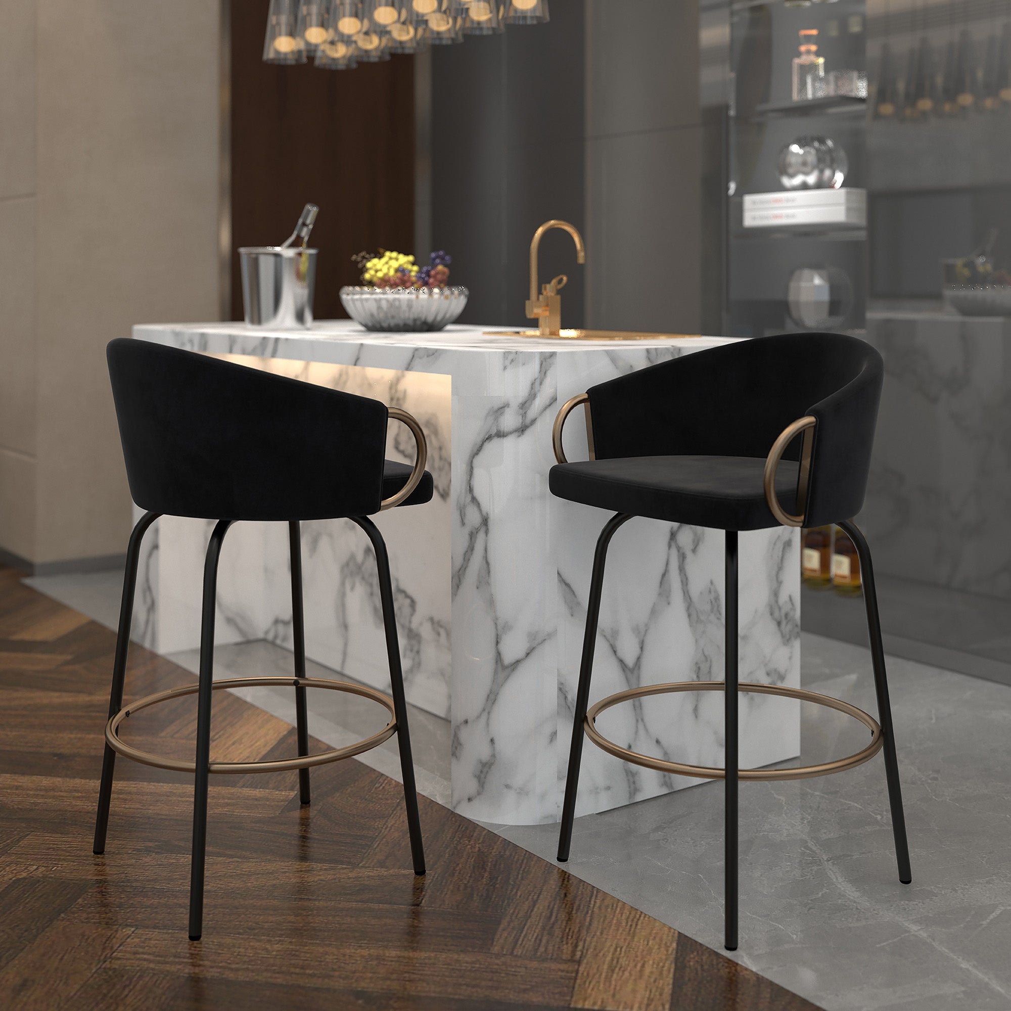 Lavo 26" Counter Stool W/Swivel, Set Of 2