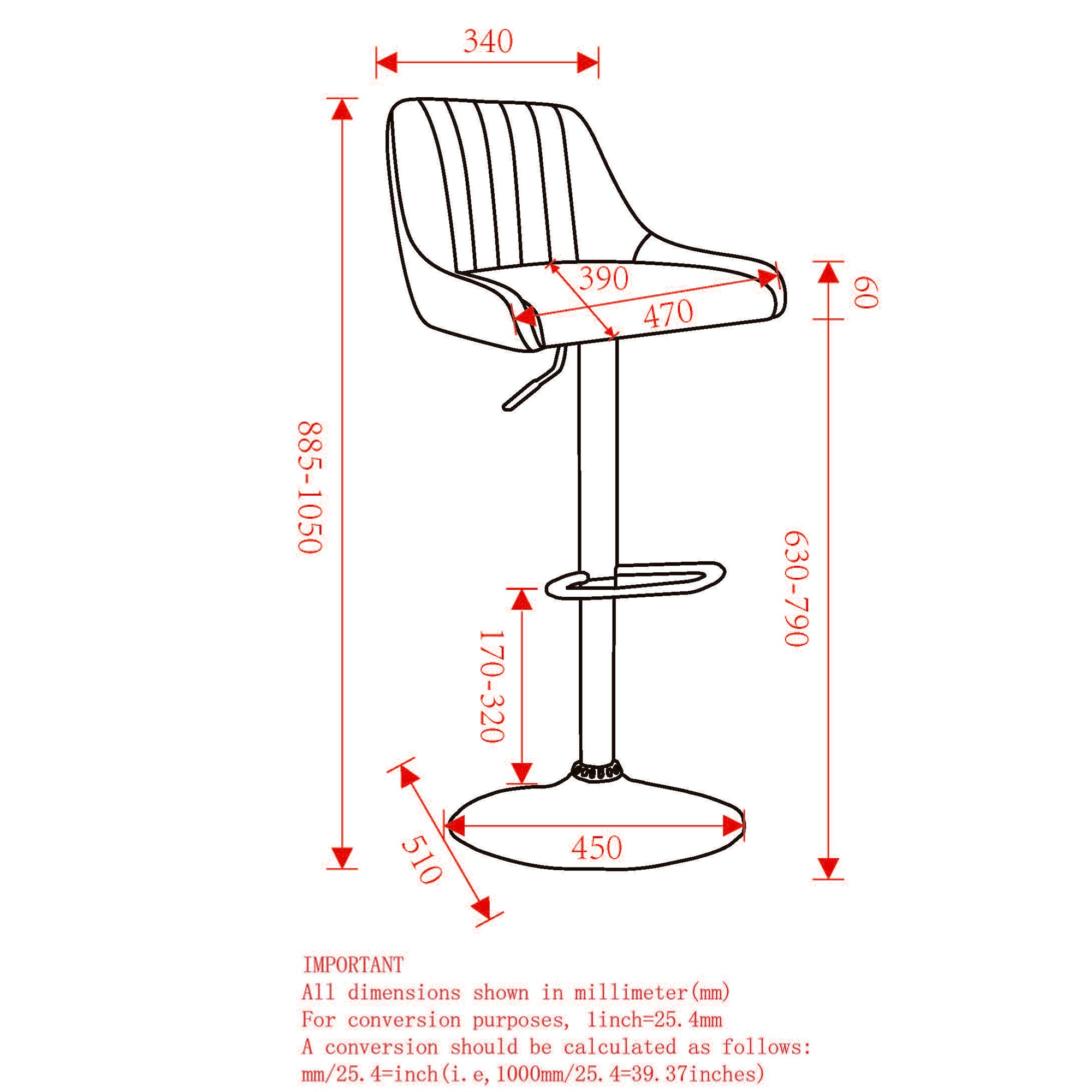 Kron Air-Lift Stool, Fabric, Set Of 2