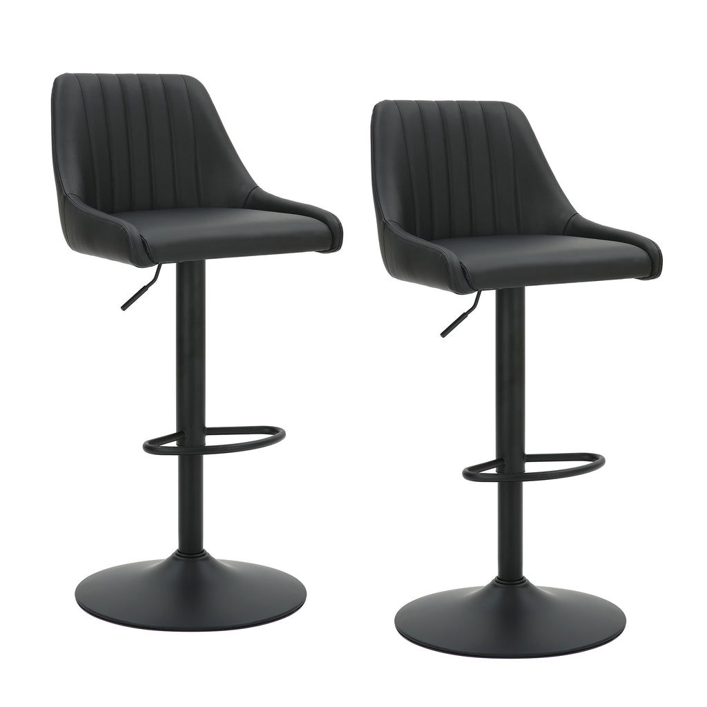 Kron Air-Lift Stool, Faux Leather, Set Of 2