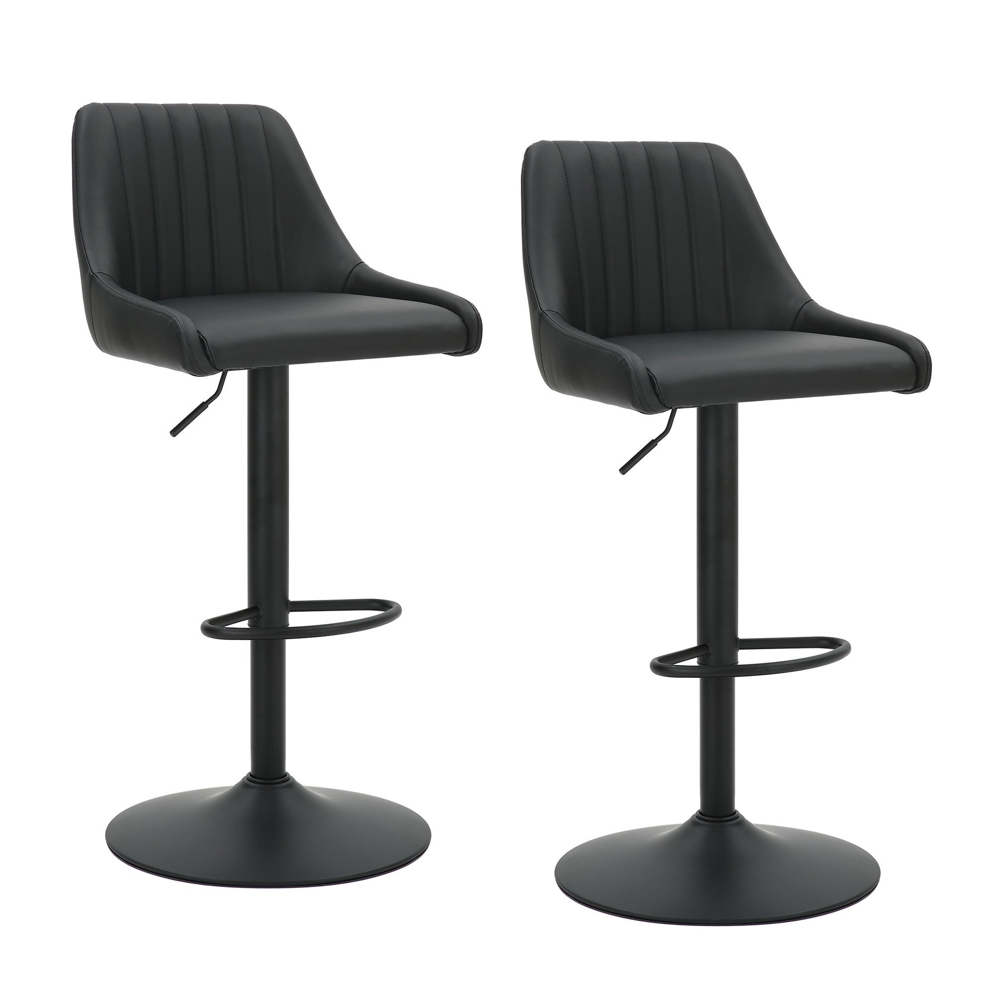 Kron Air-Lift Stool, Faux Leather, Set Of 2