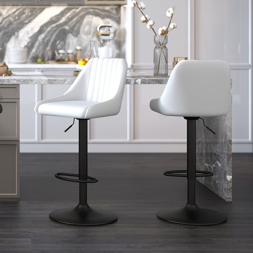 Kron Air-Lift Stool, Faux Leather, Set Of 2