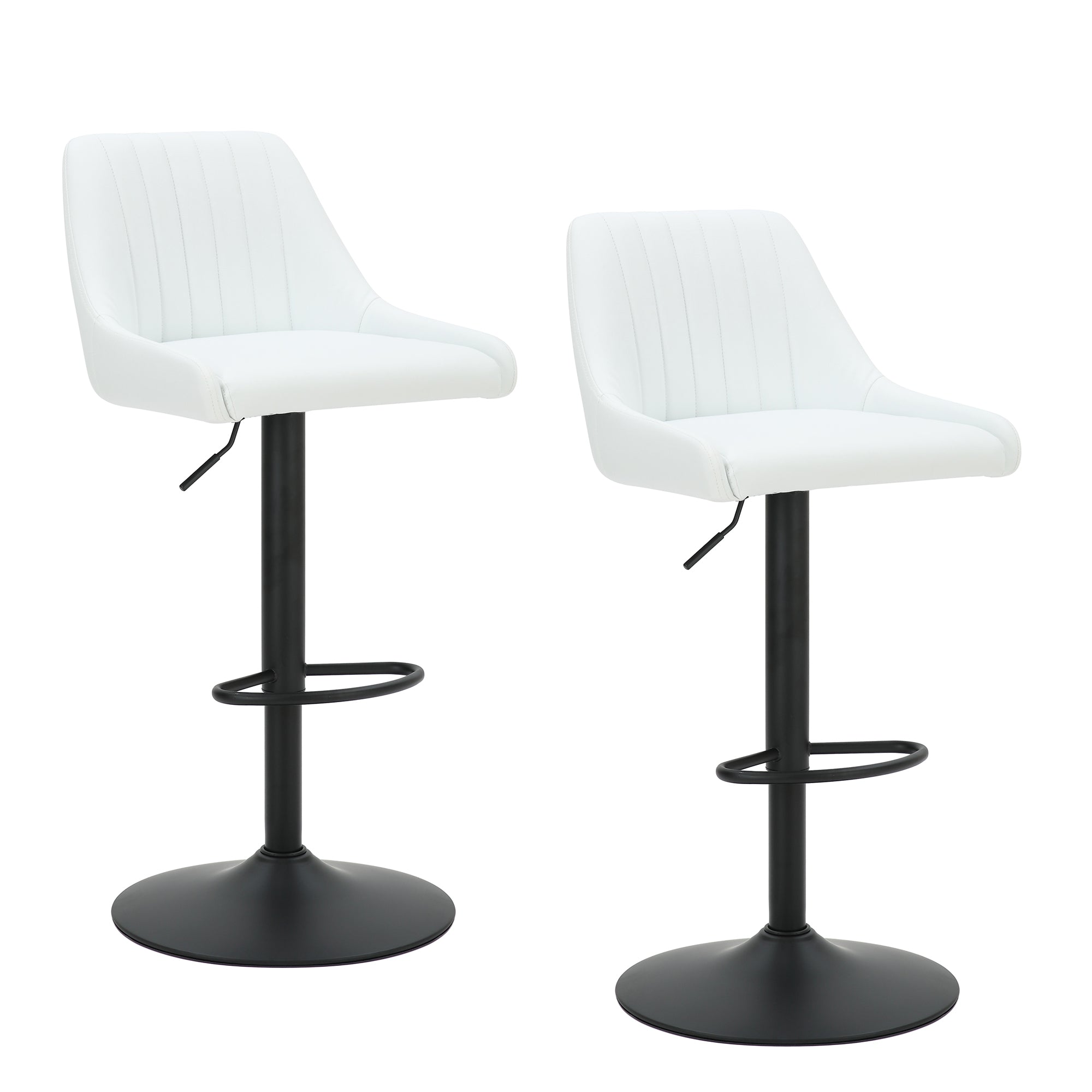 Kron Air-Lift Stool, Faux Leather, Set Of 2