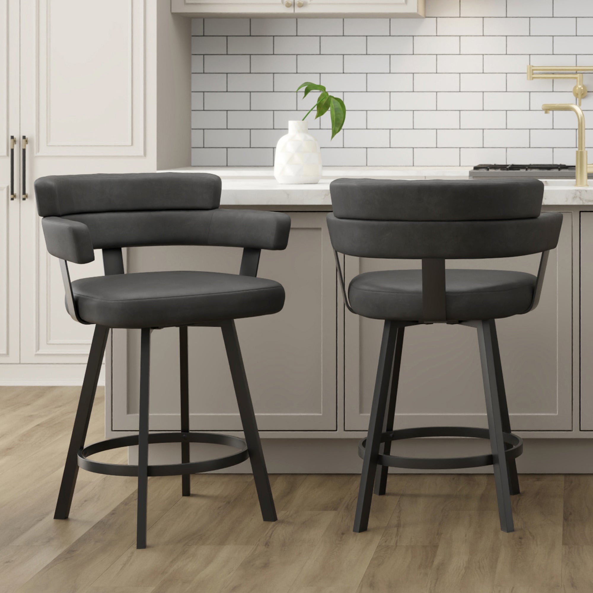 Oberon 26" Counter Stool W/Swivel, Set Of 2