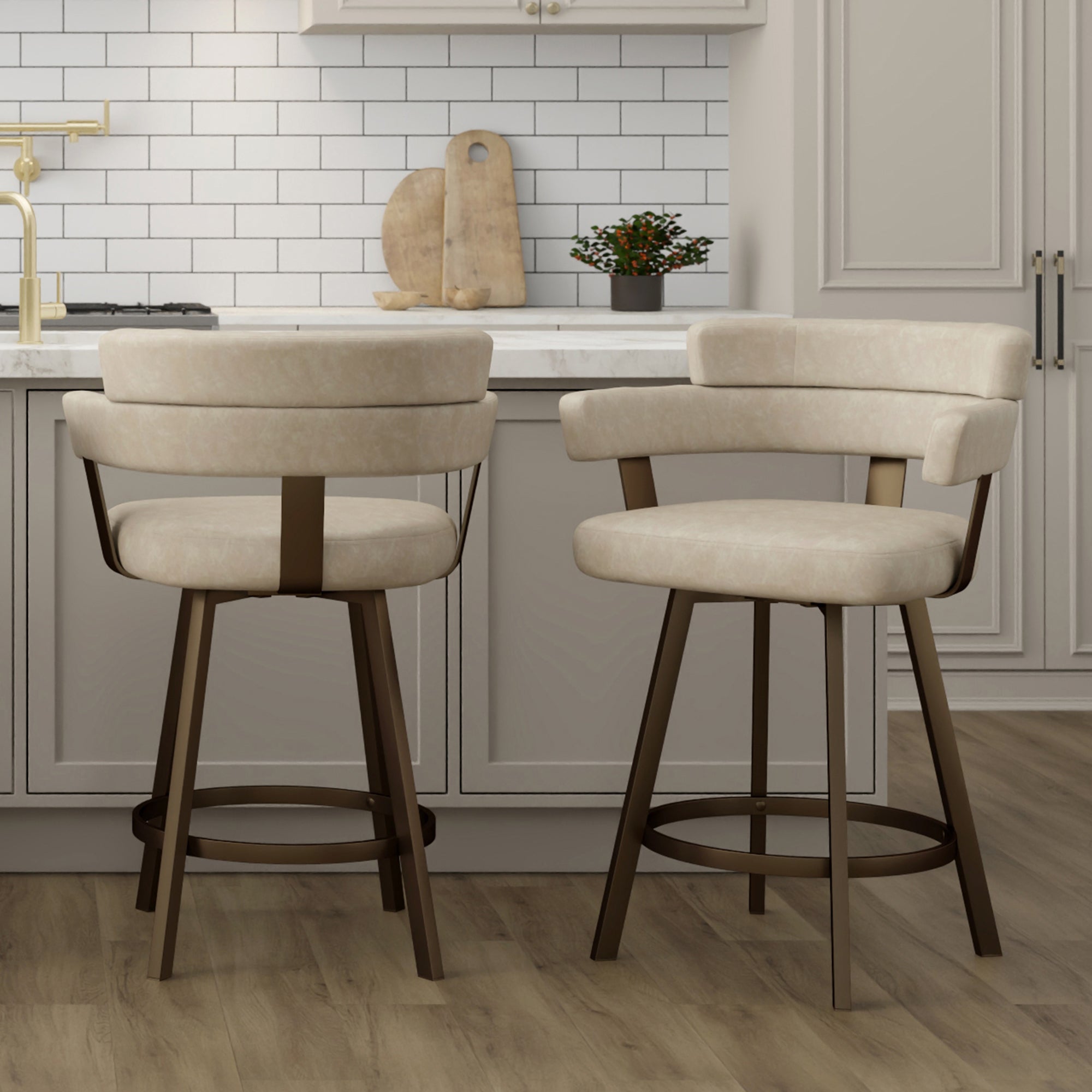 Oberon 26" Counter Stool W/Swivel, Set Of 2