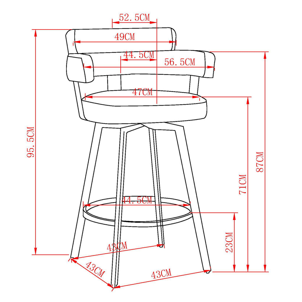 Oberon 26" Counter Stool W/Swivel, Set Of 2