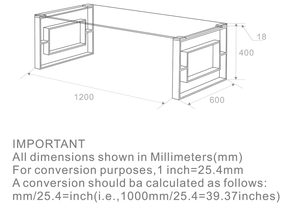 Eros Rectangular Coffee Table
