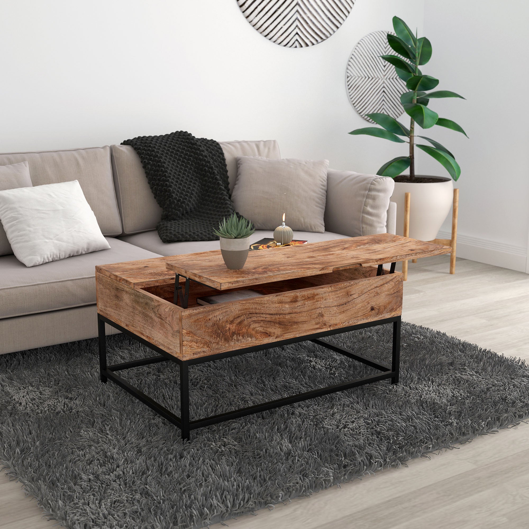 Ojas Rectangular Lift-Top Coffee Table