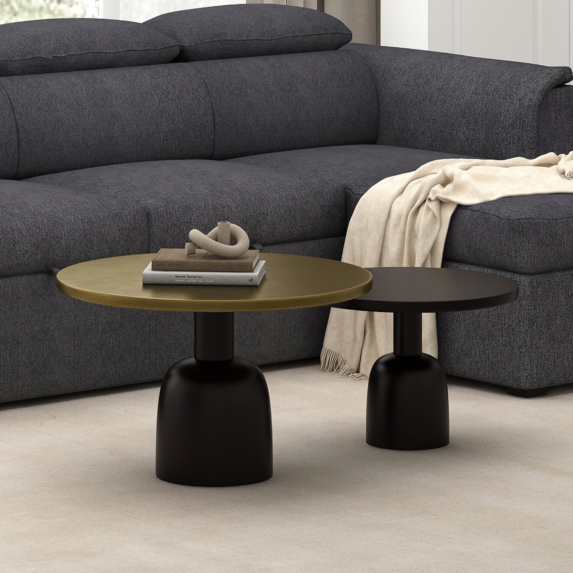 Adira 2Pc Round Coffee Table Set