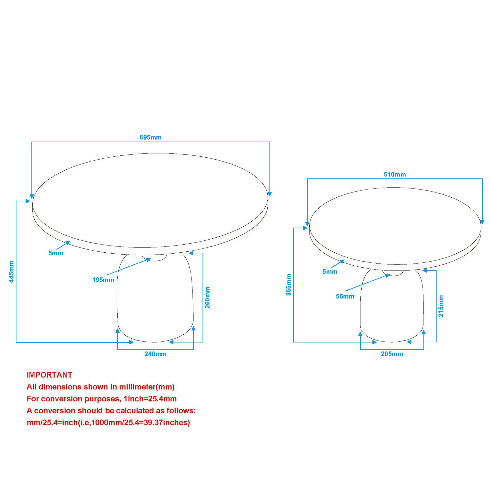 Adira 2Pc Round Coffee Table Set