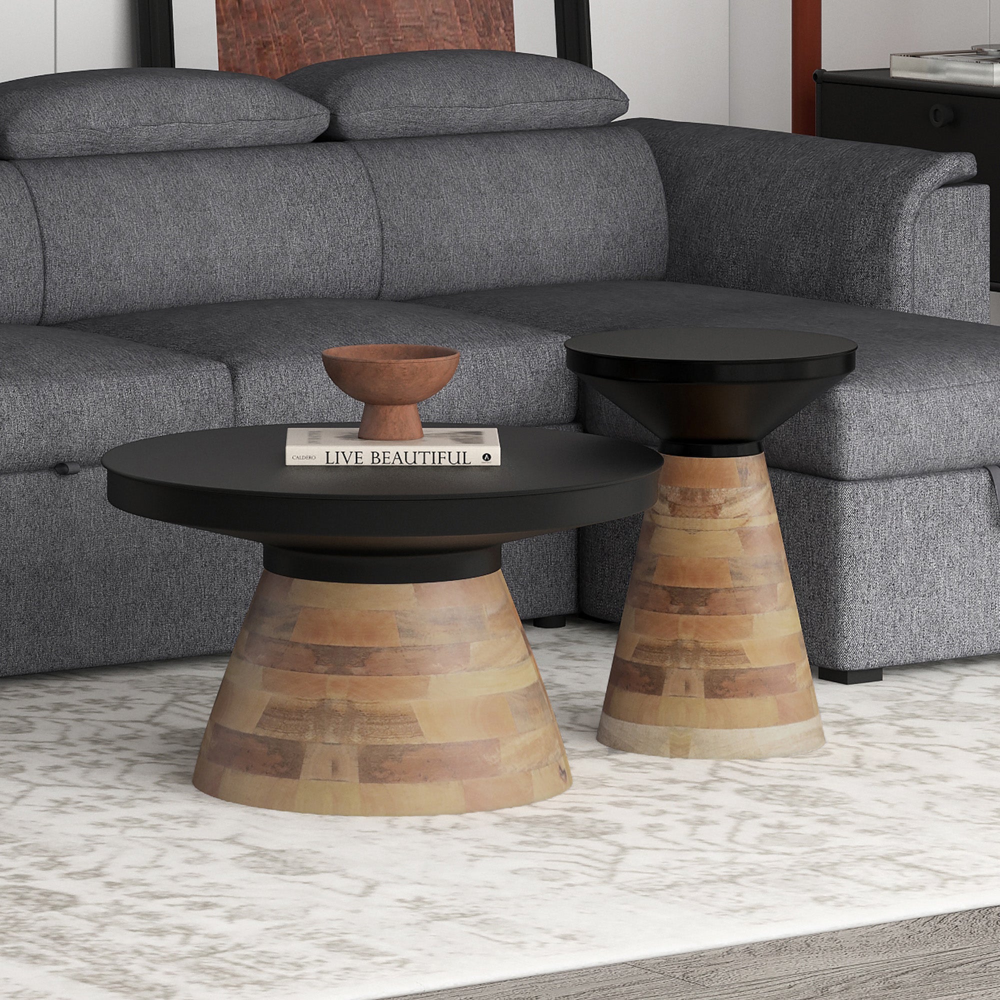 Boden 2Pc Round Coffee Table Set