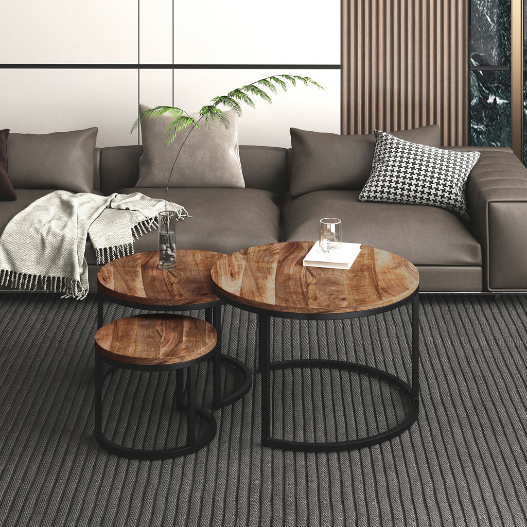Darsh 3Pc Round Coffee Table Set