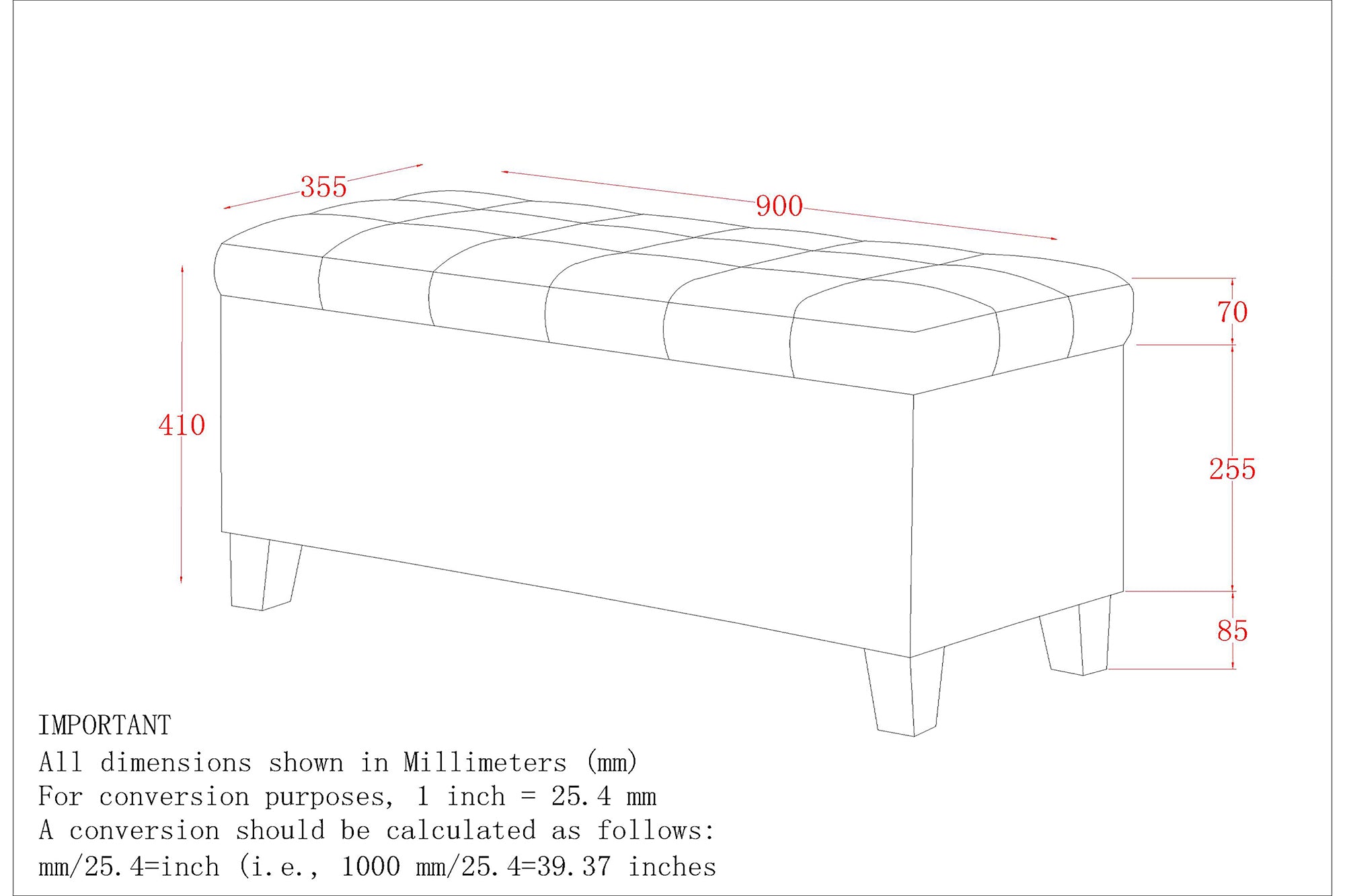 Winston Storage Ottoman Bench
