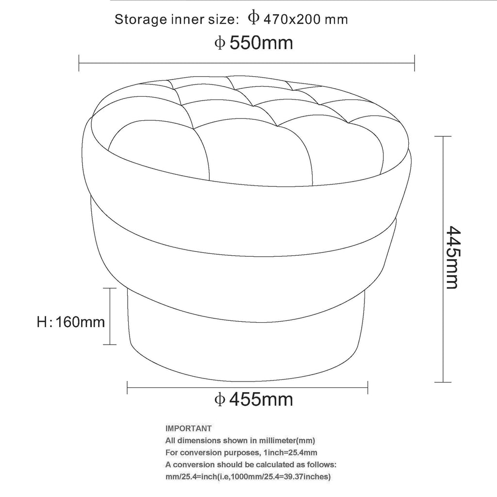 Kepler Round Storage Ottoman