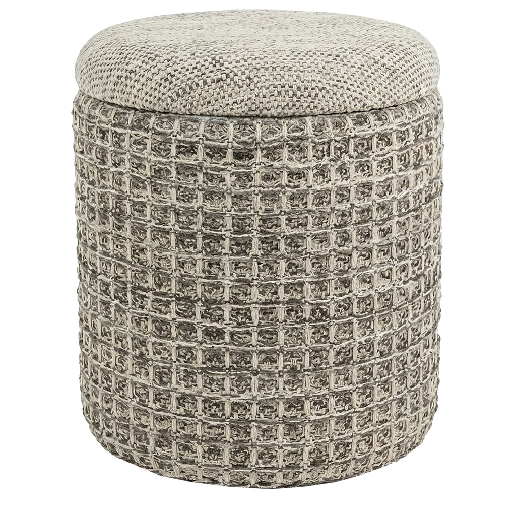 Indigo Round Storage Ottoman