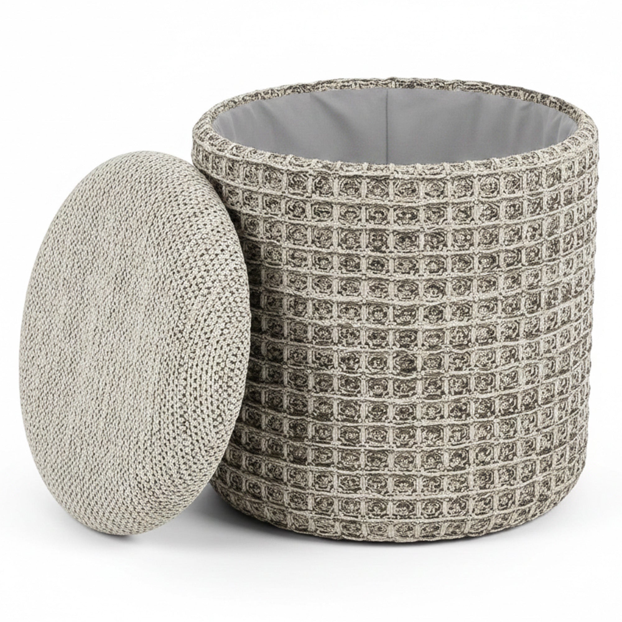 Indigo Round Storage Ottoman